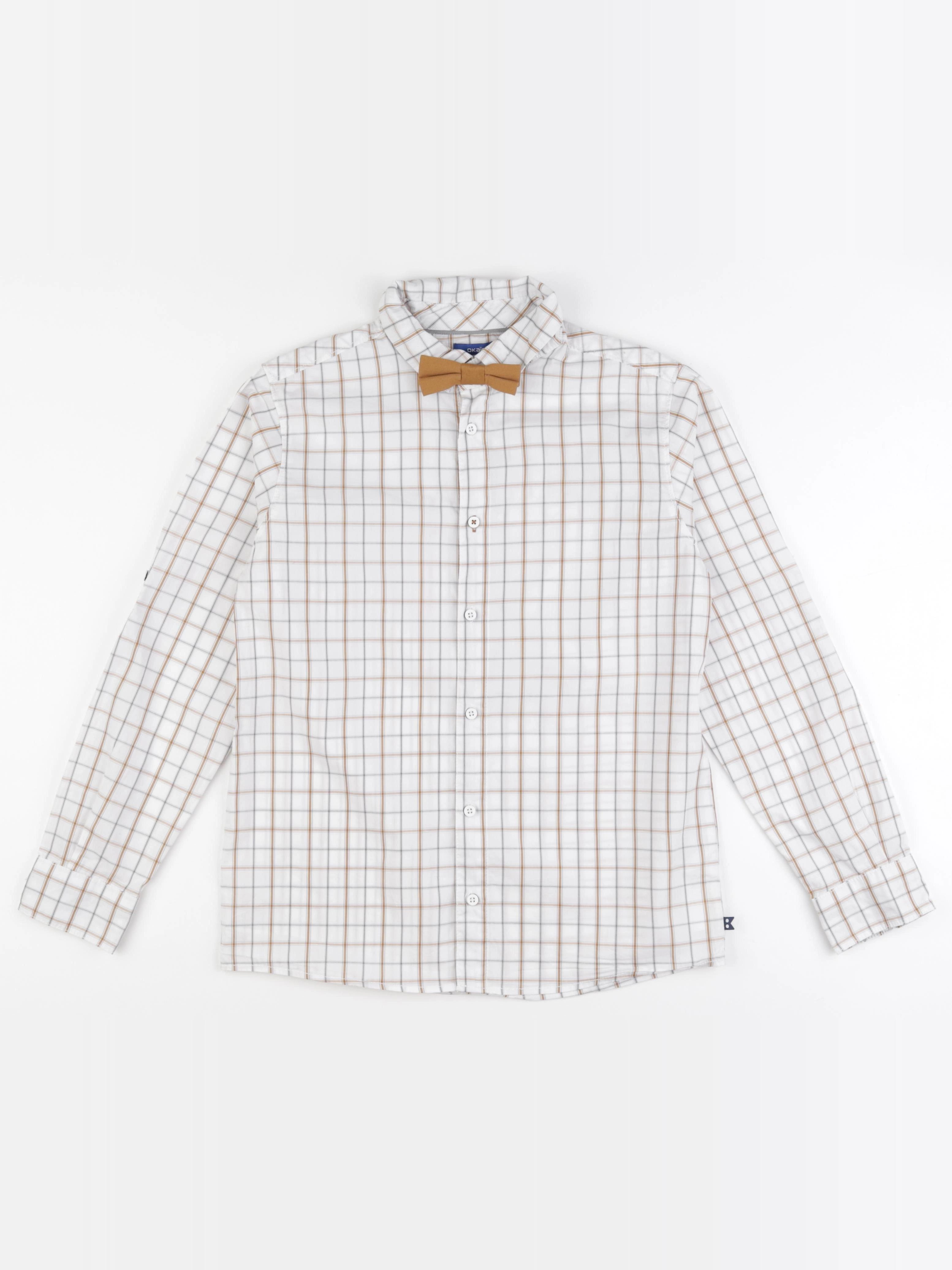 Okaidi - chemise blanc, marron - 12 ans