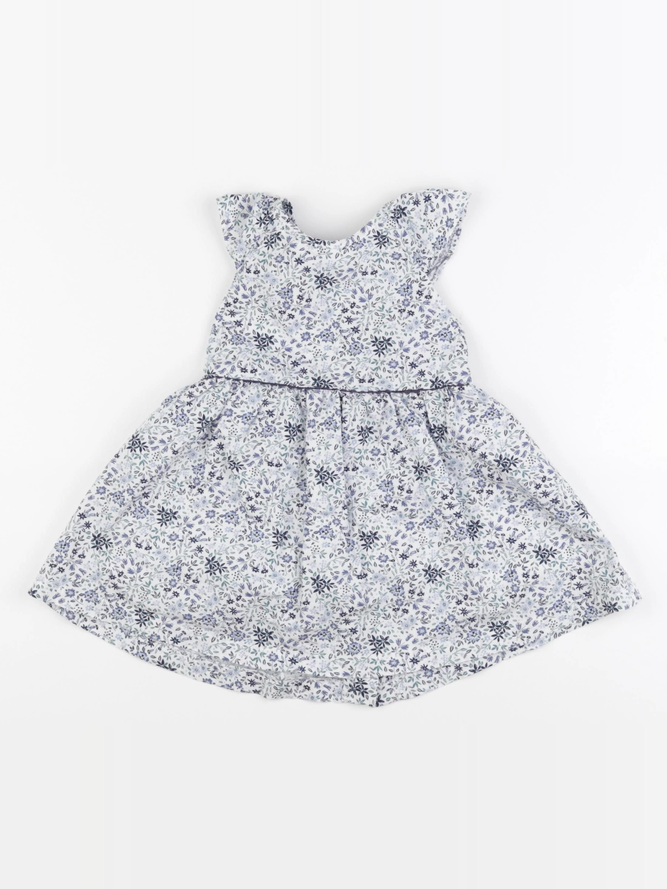 Vertbaudet - robe blanc, bleu - 24 mois