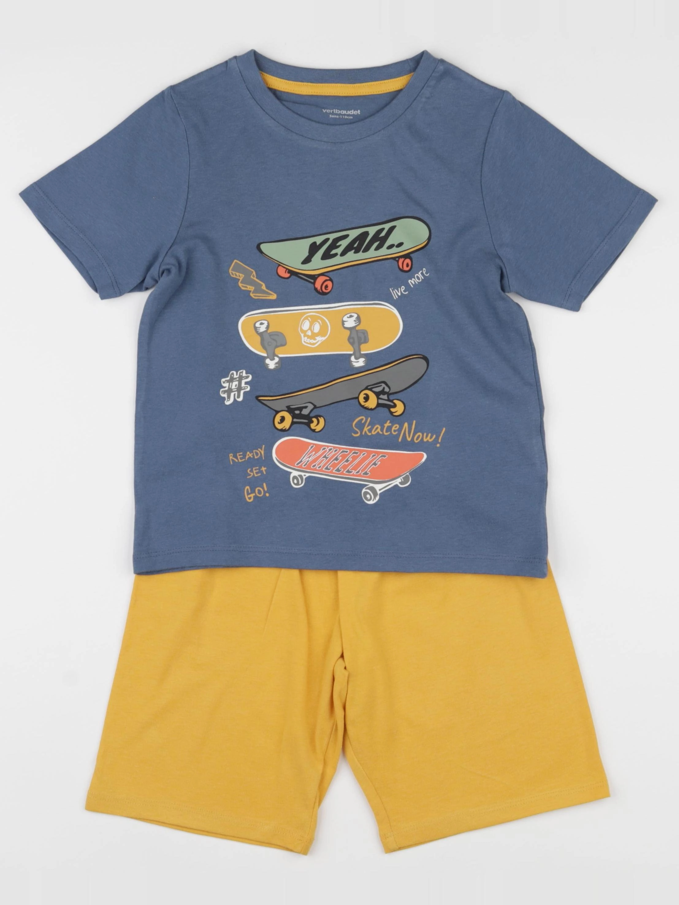 Vertbaudet - pyjama coton jaune - 5 ans