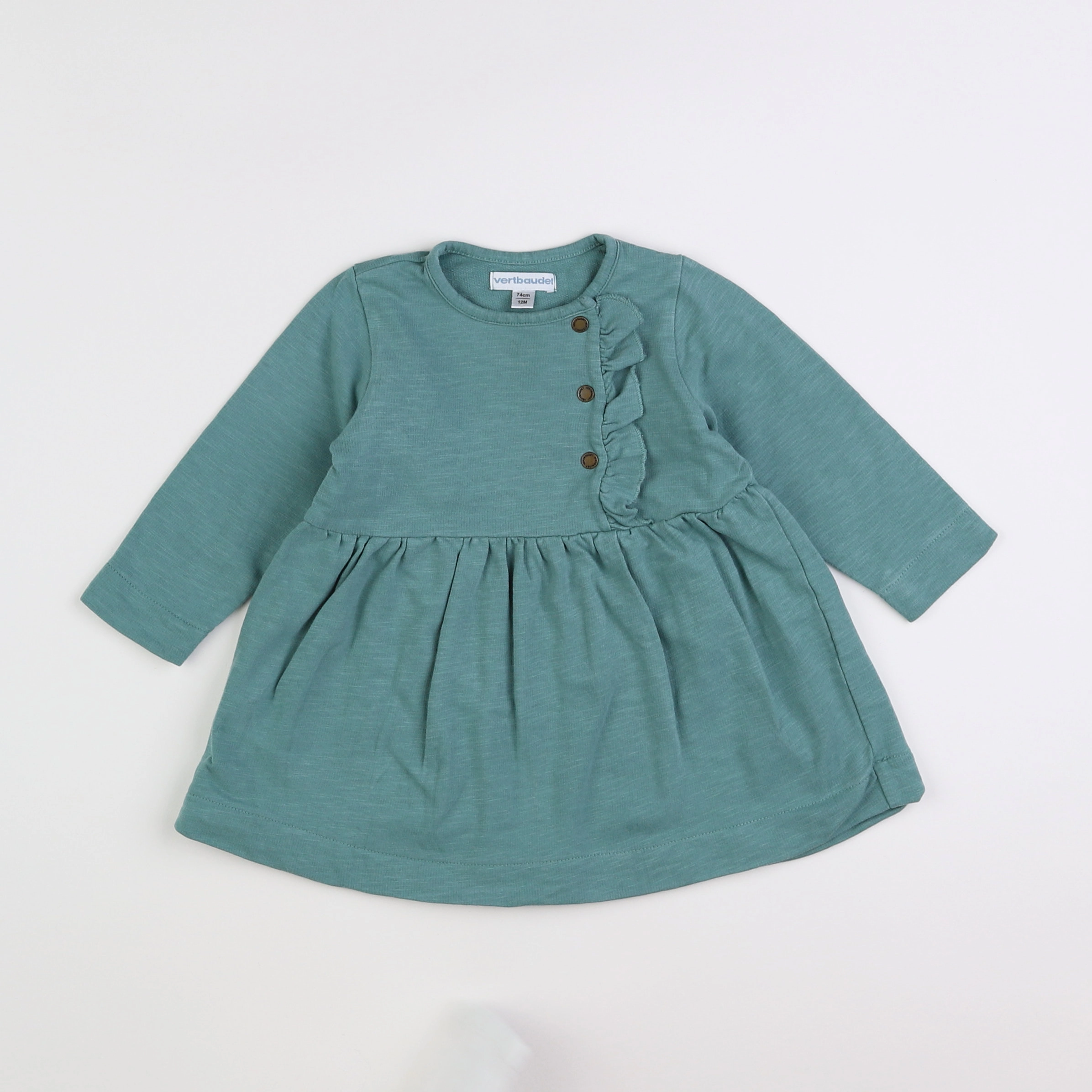 Vertbaudet - robe vert - 12 mois
