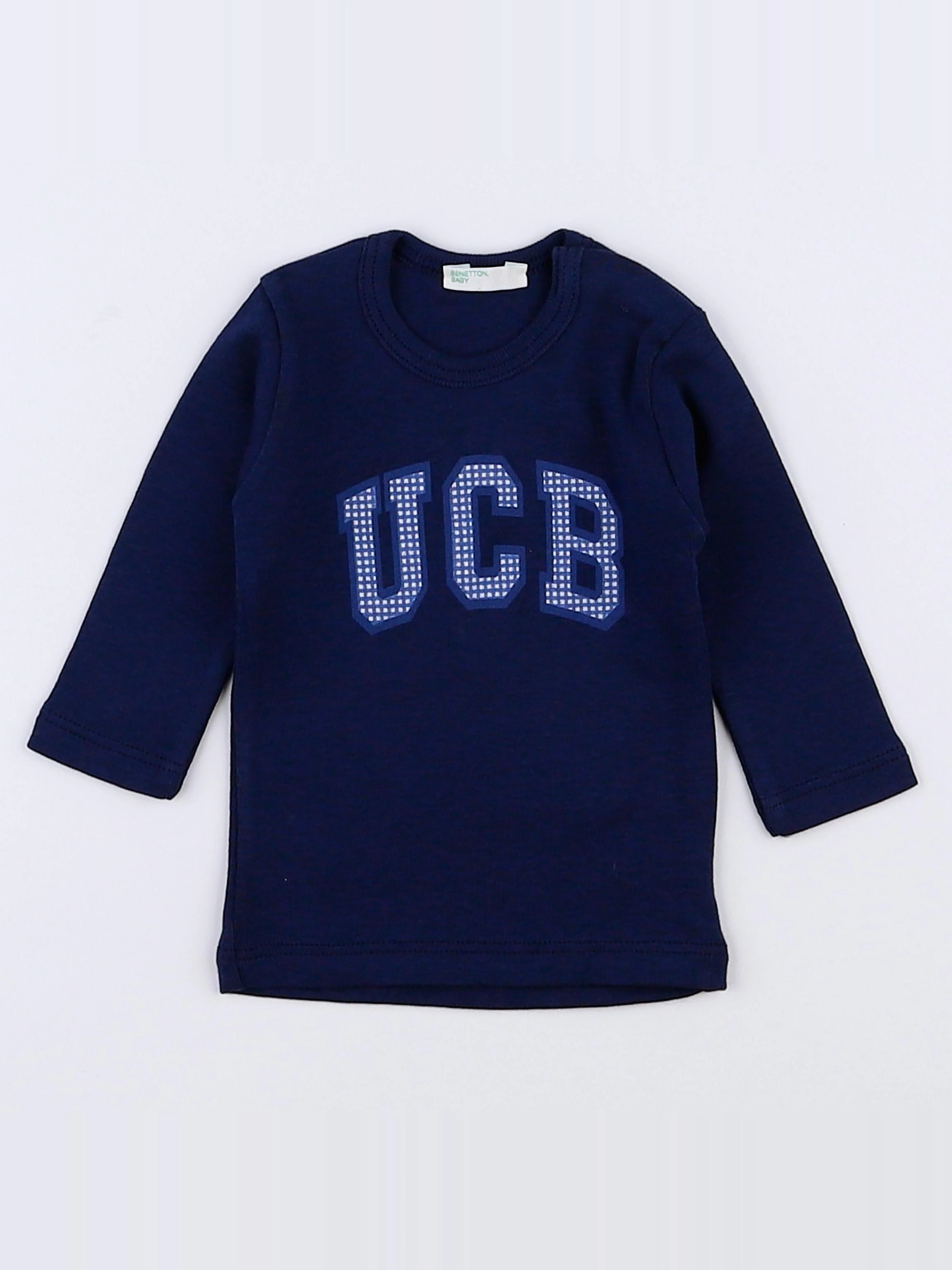 Benetton - tee-shirt bleu - 0/1 mois