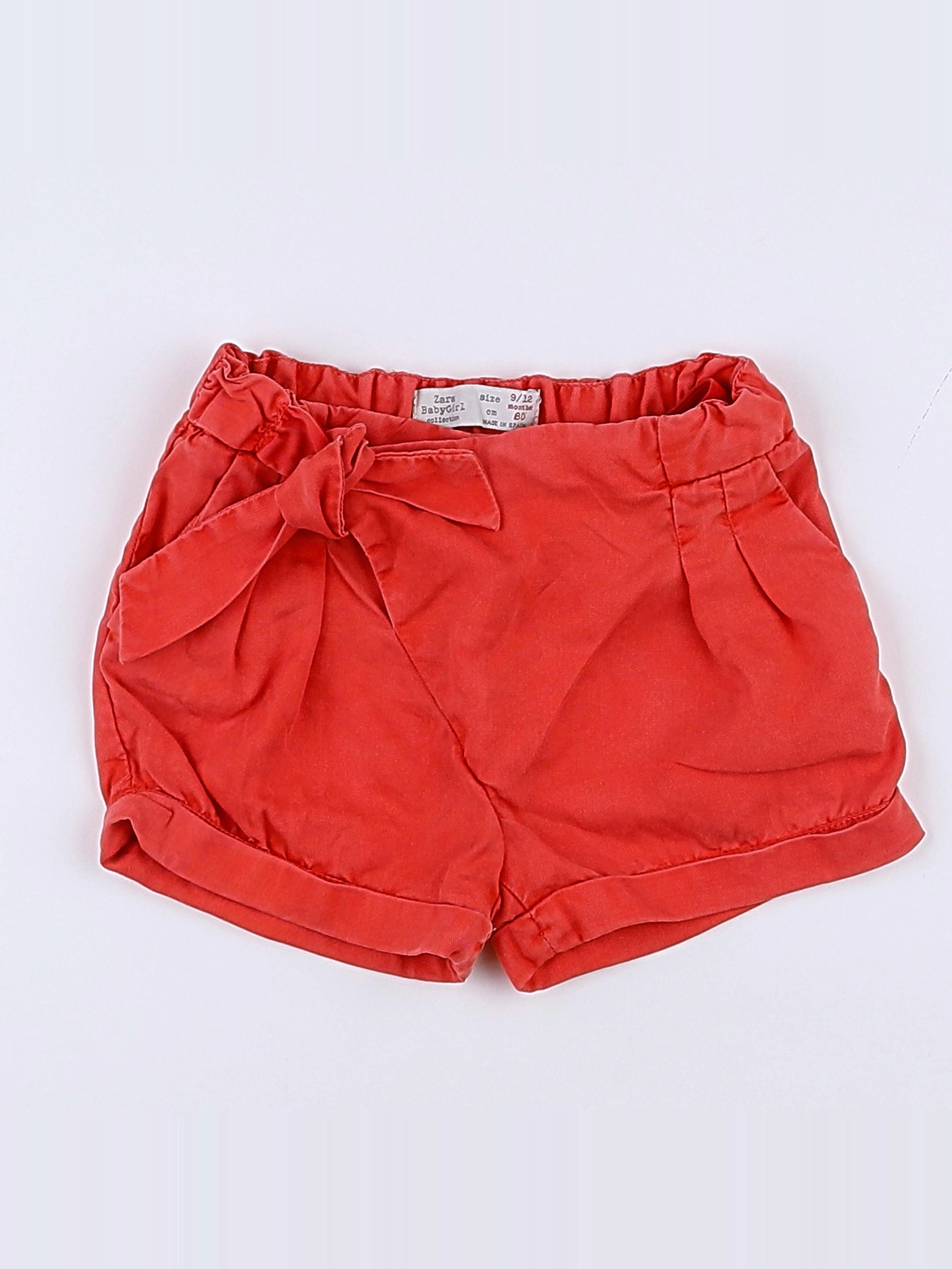 Zara - short rouge - 9/12 mois
