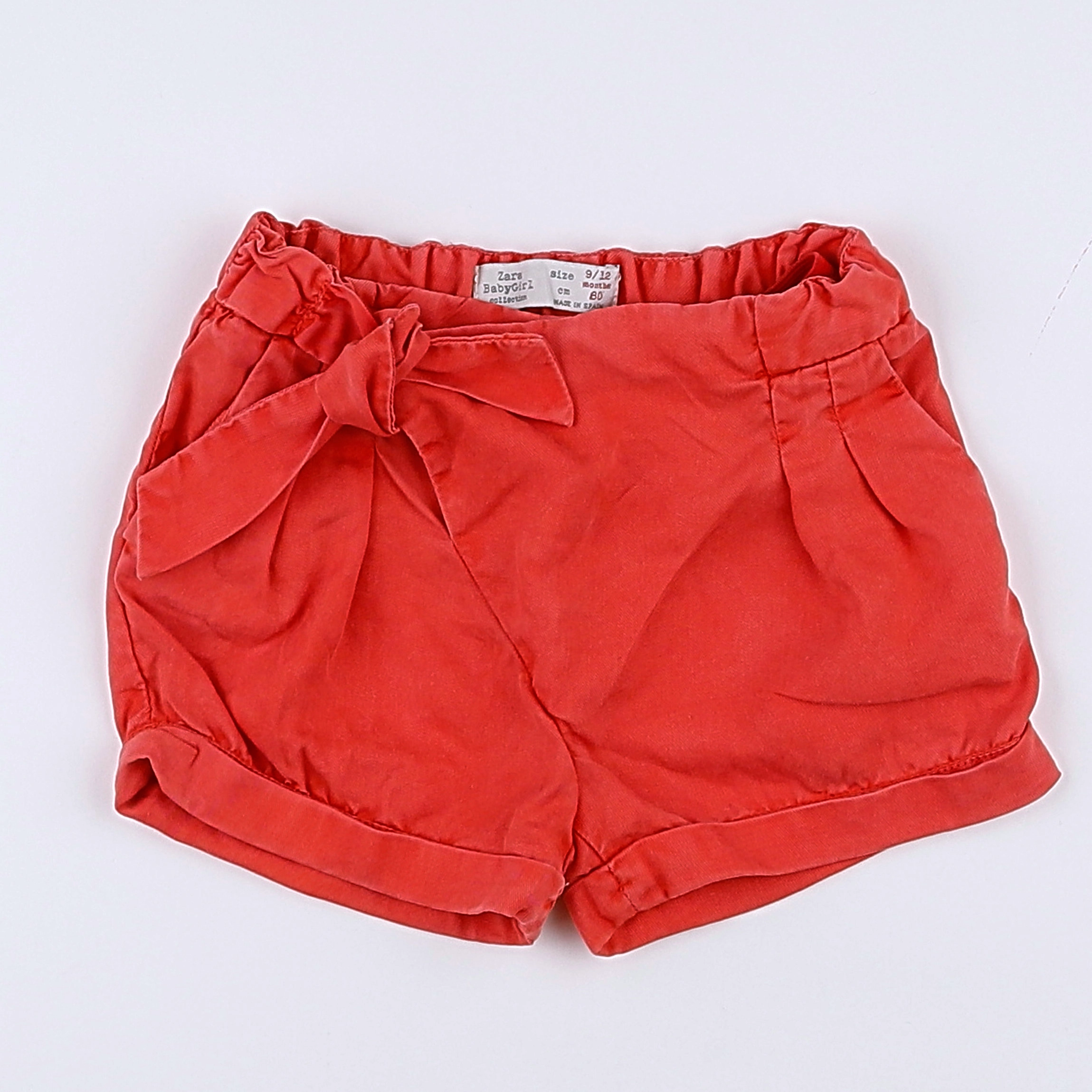 Zara - short rouge - 9/12 mois