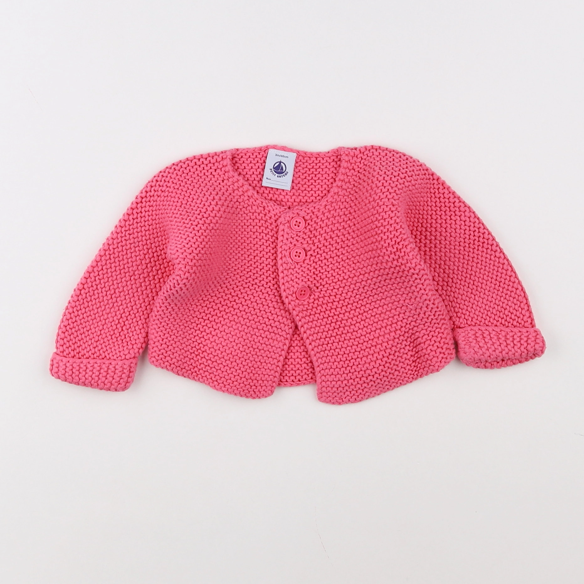 Petit Bateau - gilet rose - 3 mois