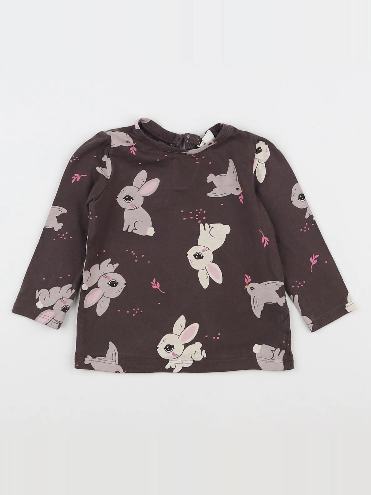 H&M - tee-shirt marron - 6/9 mois