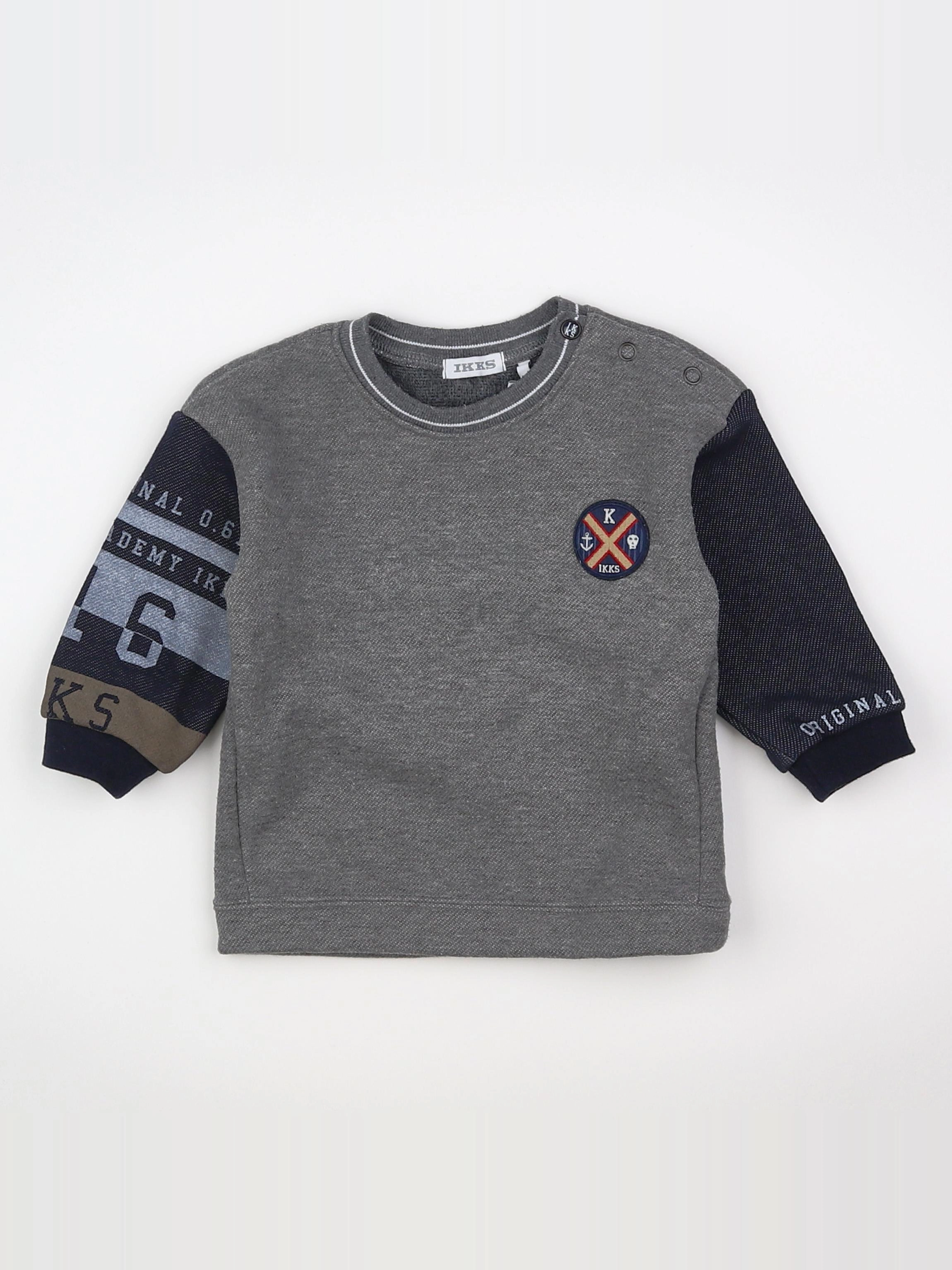 IKKS - sweat gris - 6 mois