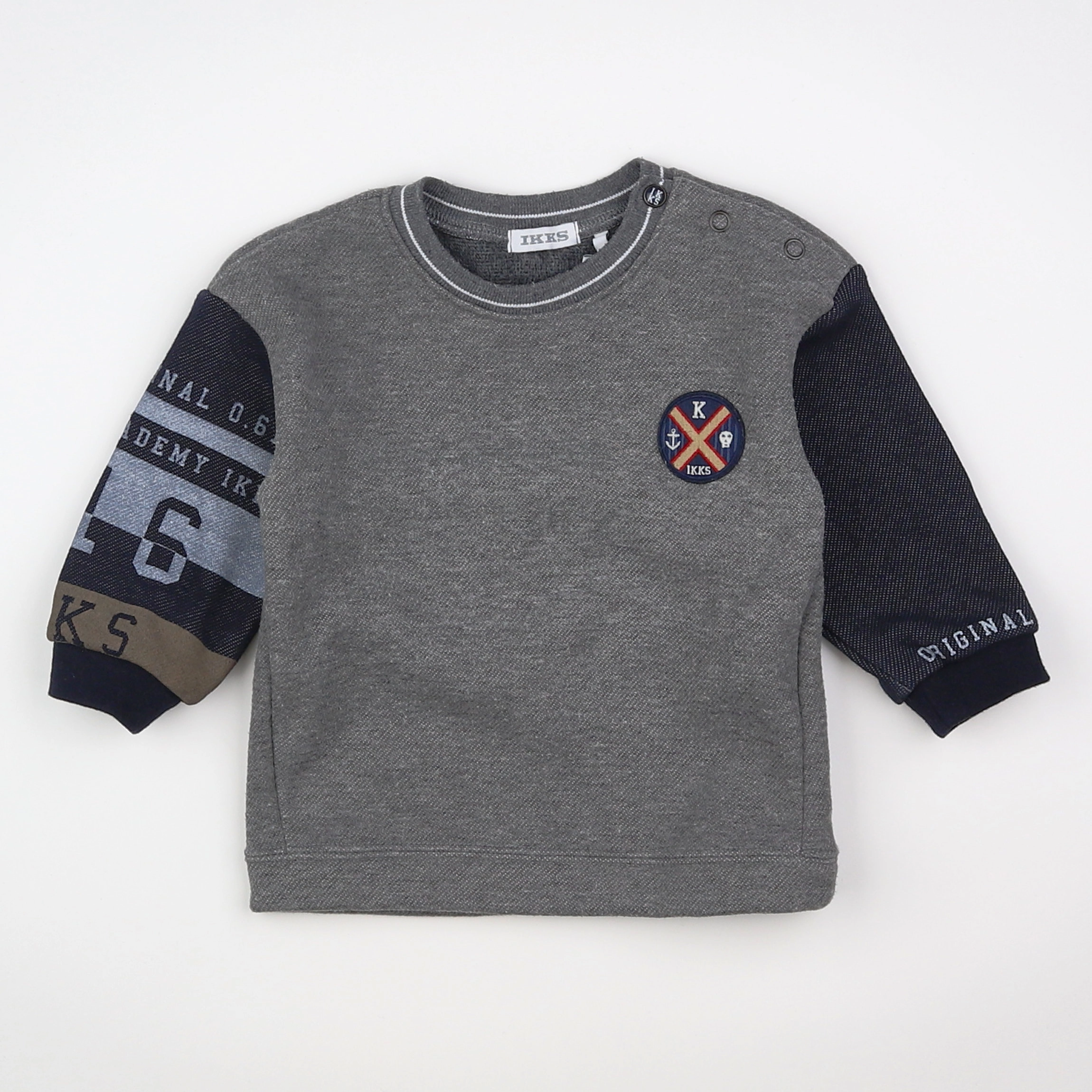 IKKS - sweat gris - 6 mois