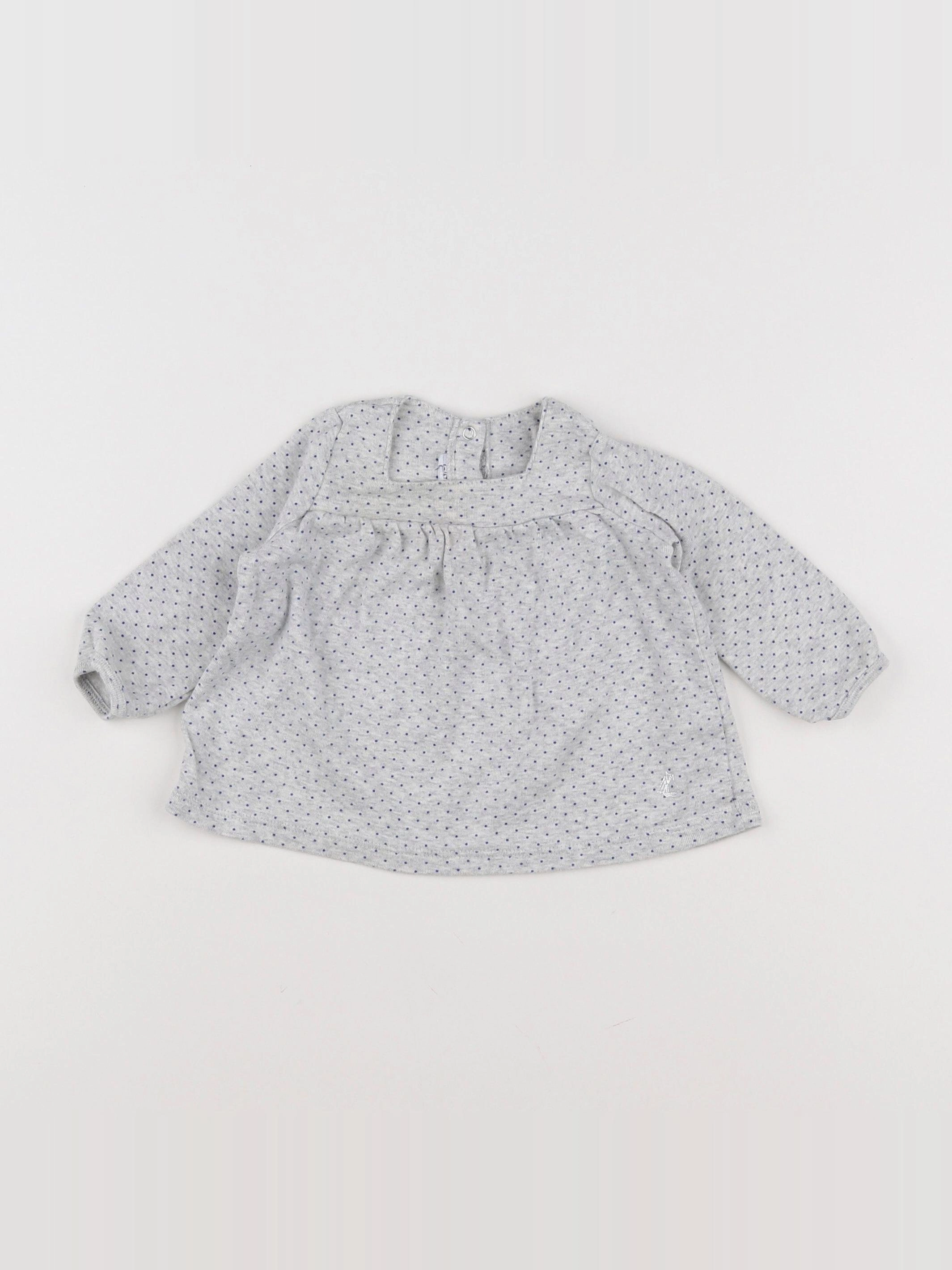 Petit Bateau - tee-shirt gris - 6 mois
