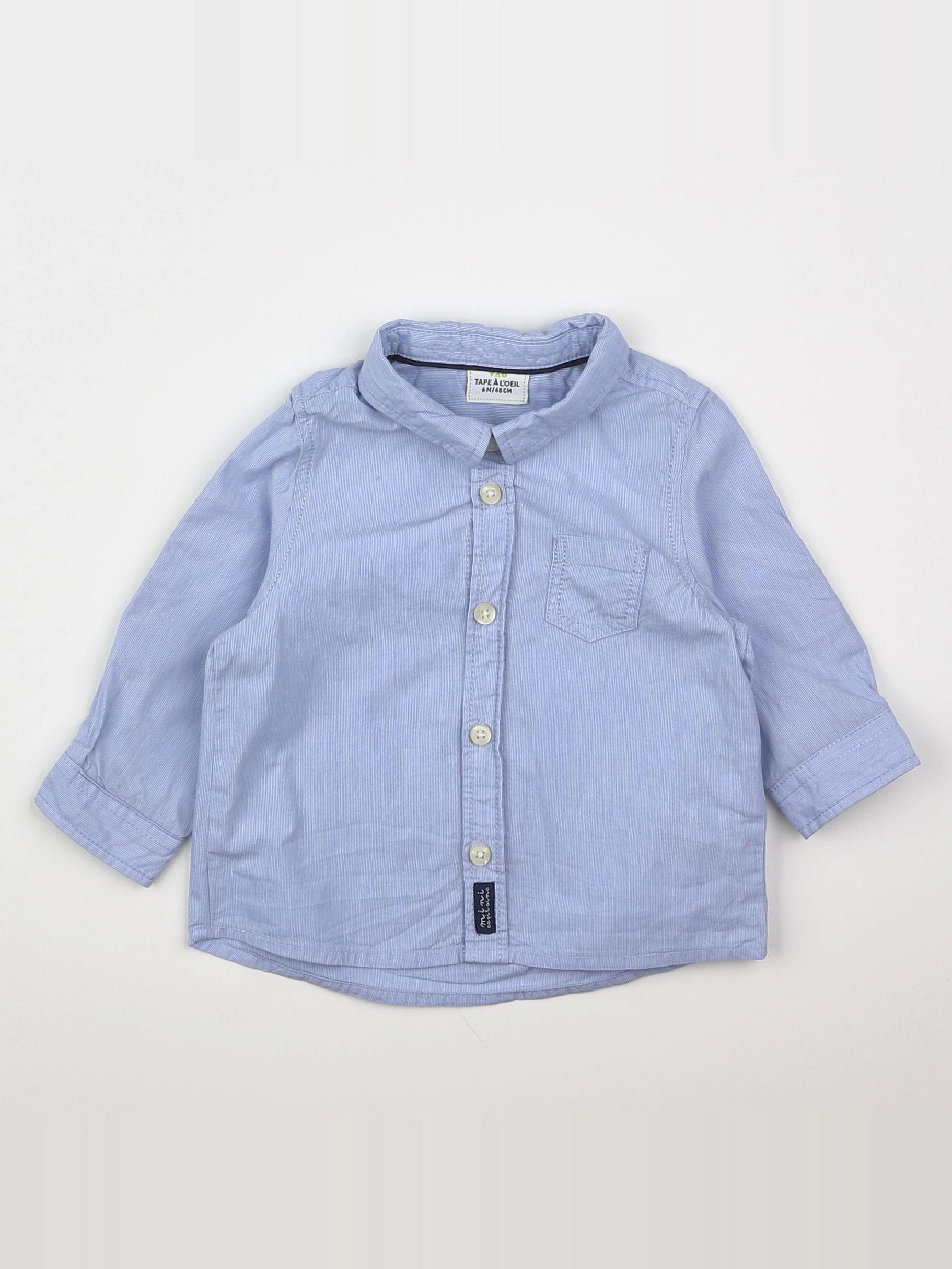 Tape à l'oeil - chemise bleu, blanc - 6 mois