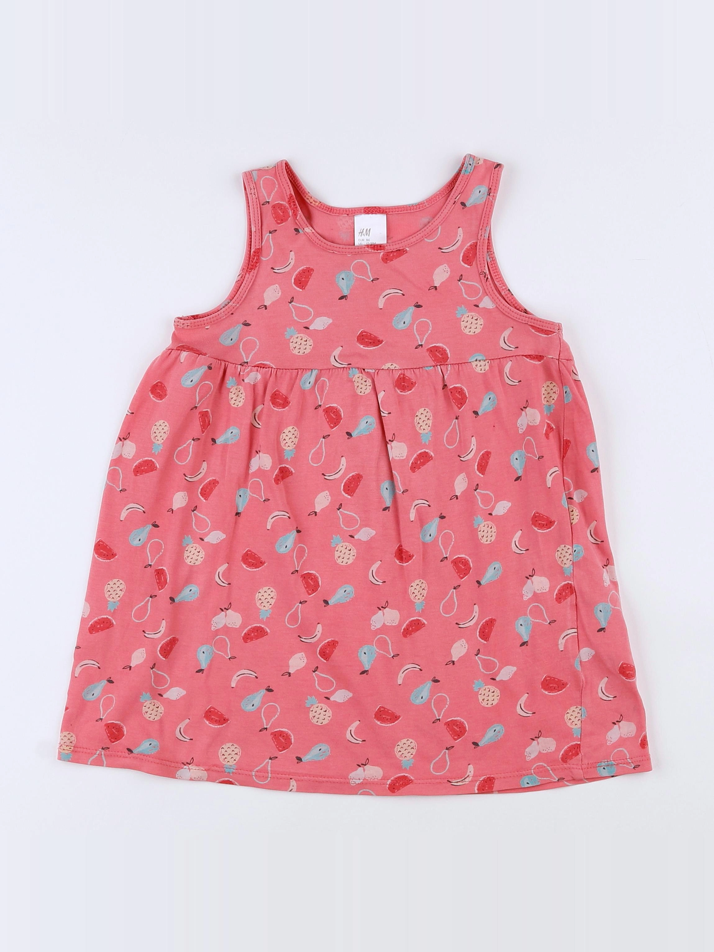 H&M - robe rose - 12/18 mois