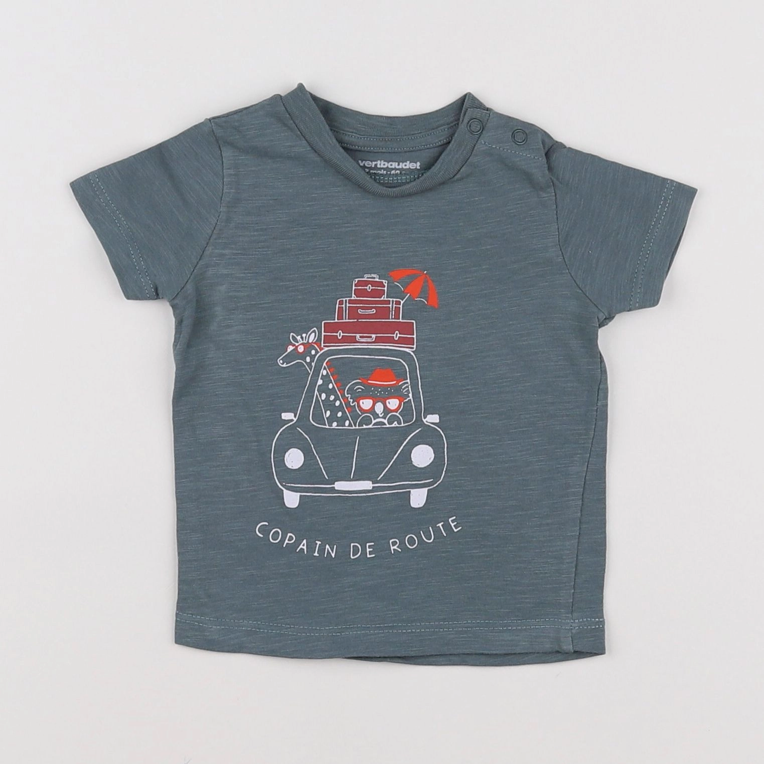 Vertbaudet - tee-shirt vert - 3 mois