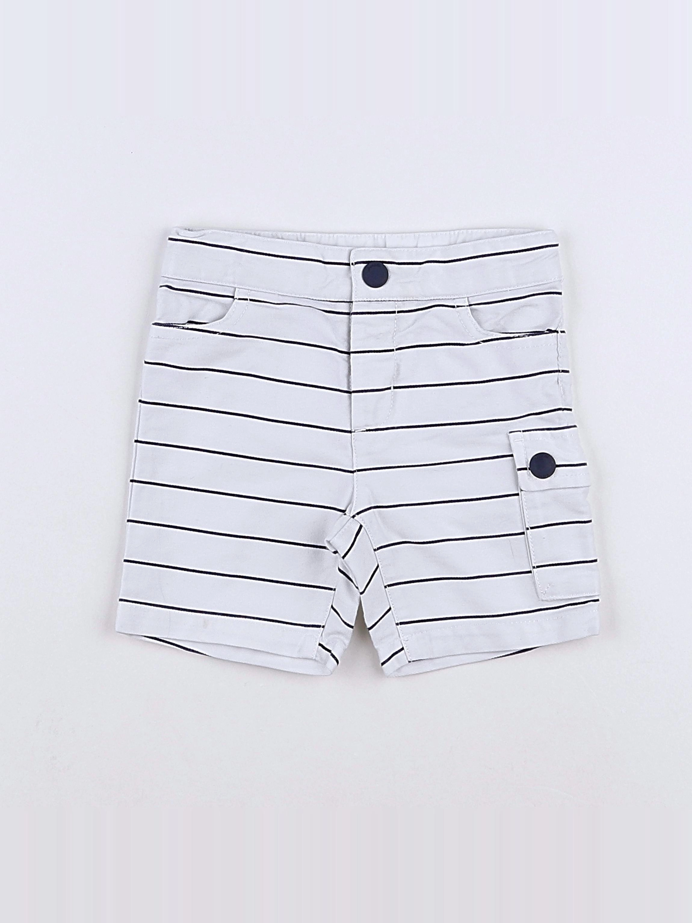 Jacadi - short blanc, bleu - 12 mois