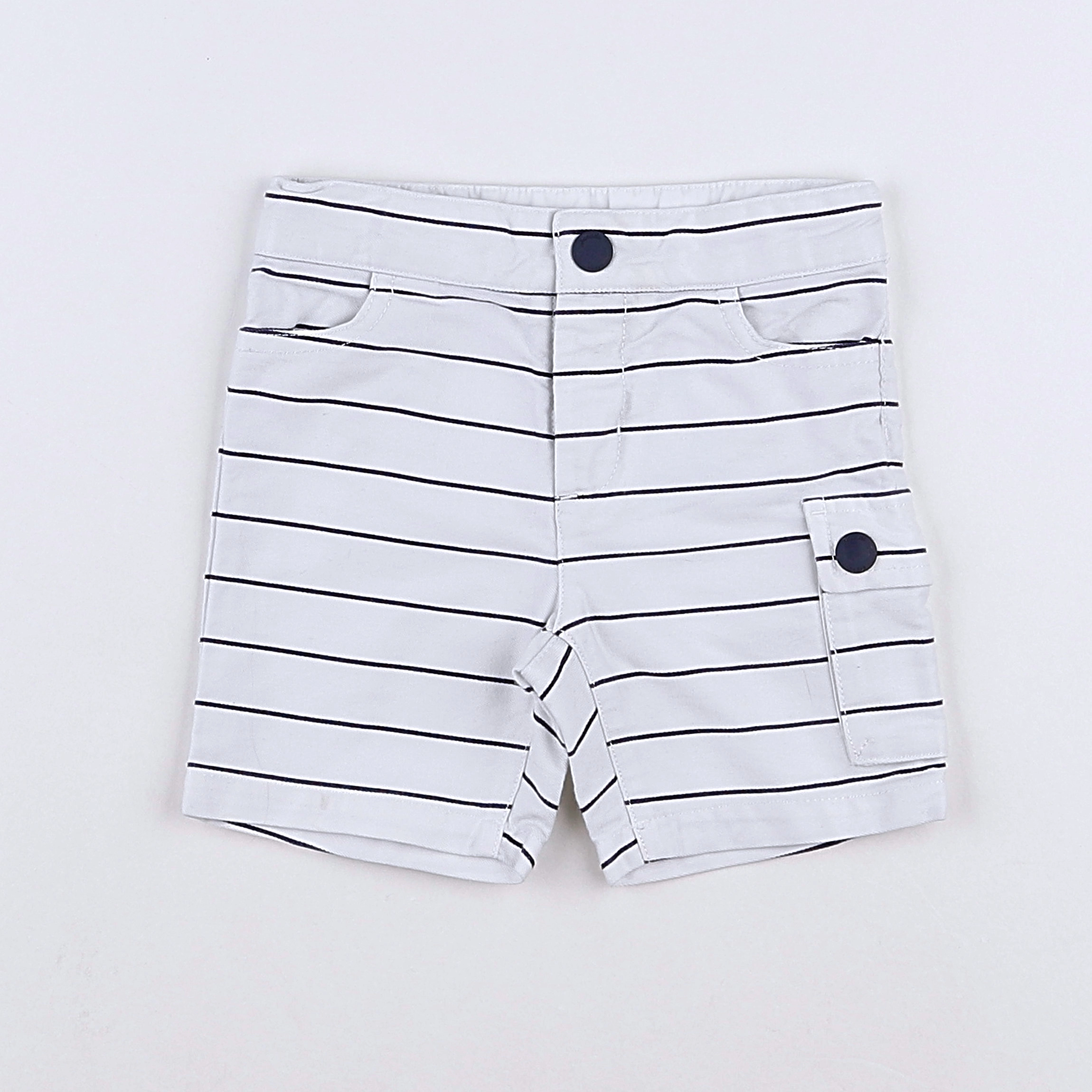 Jacadi - short blanc, bleu - 12 mois