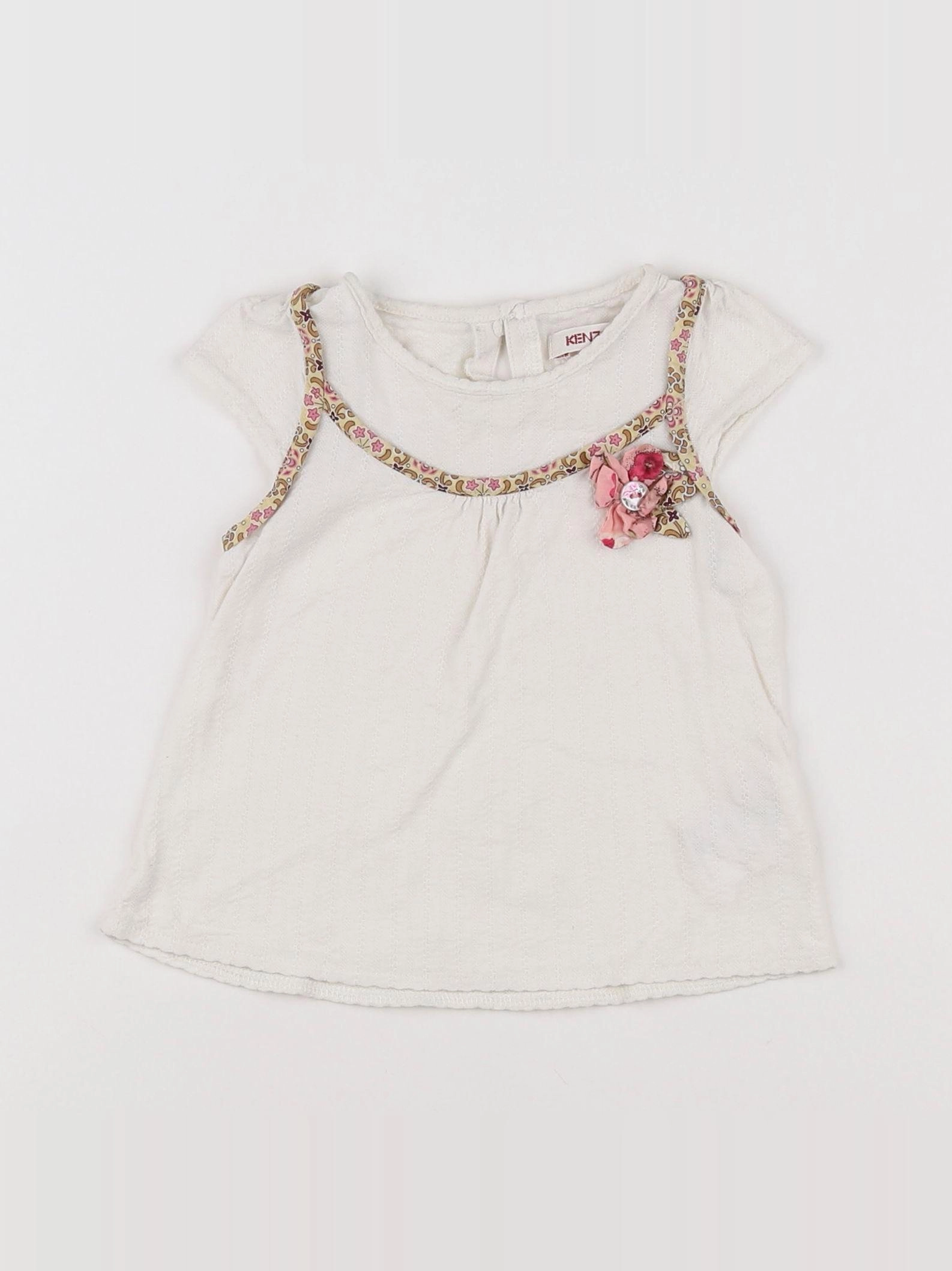 Kenzo - tee-shirt beige, rose - 18 mois