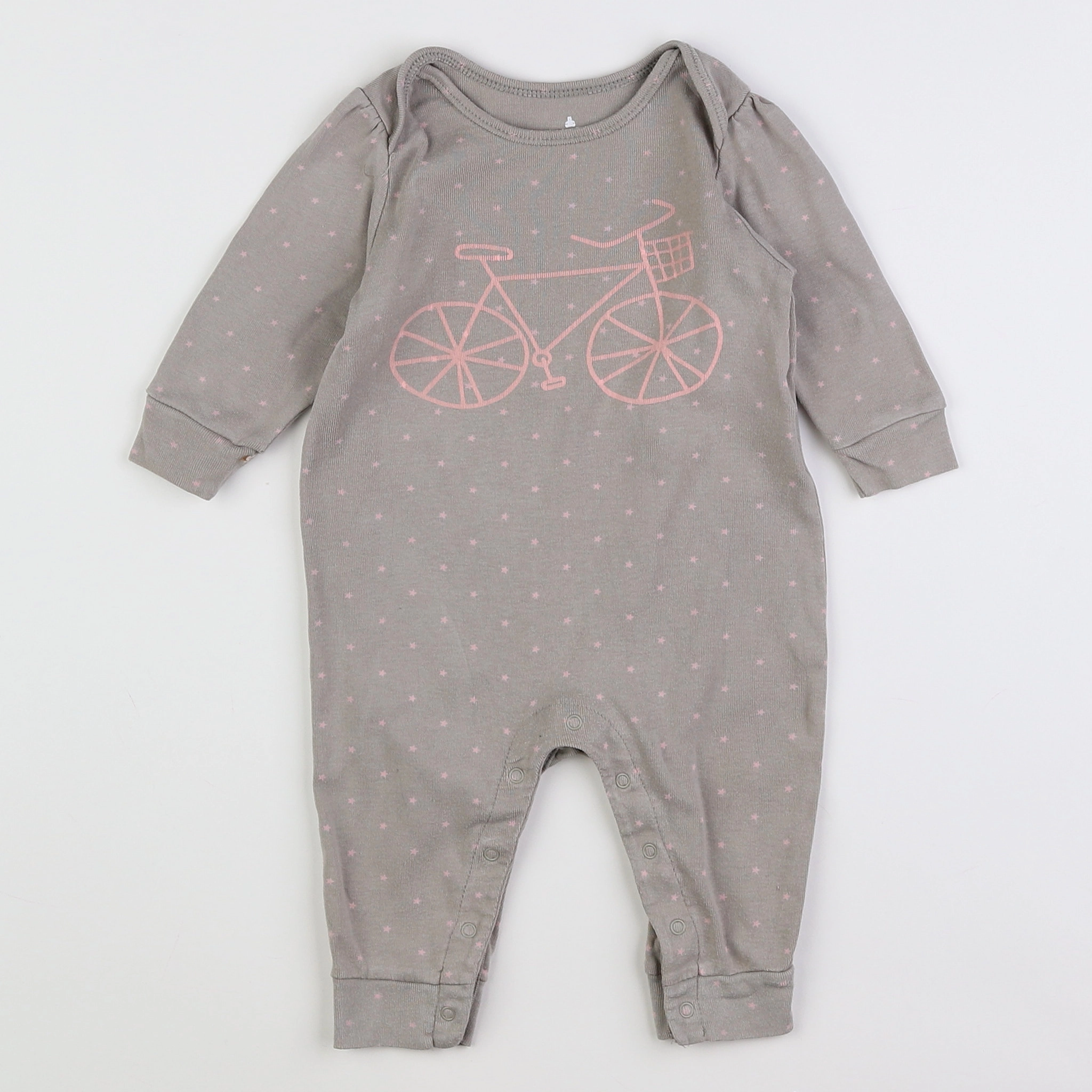 GAP - pyjama coton gris, rose - 3/6 mois