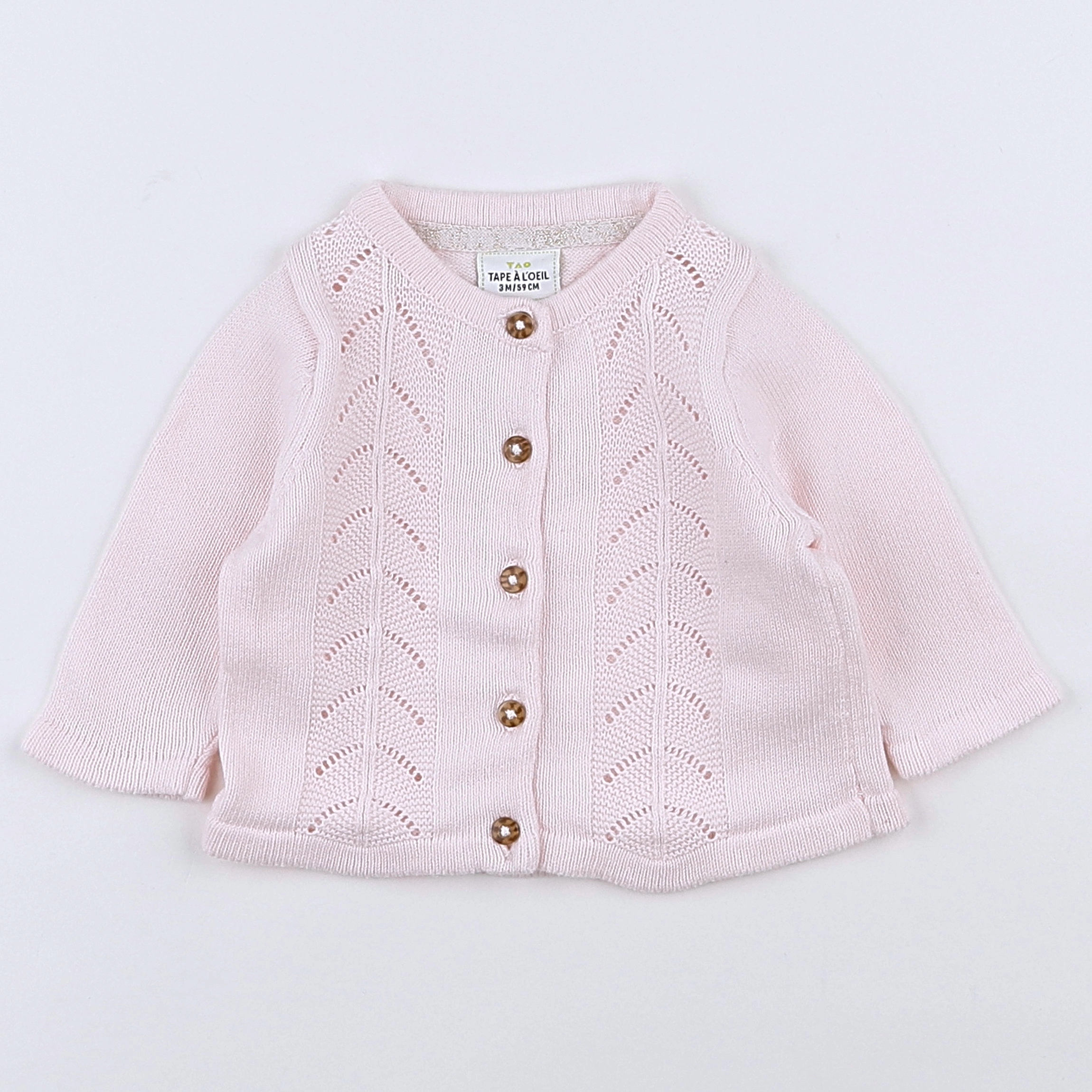 Tape à l'oeil - gilet rose - 3 mois