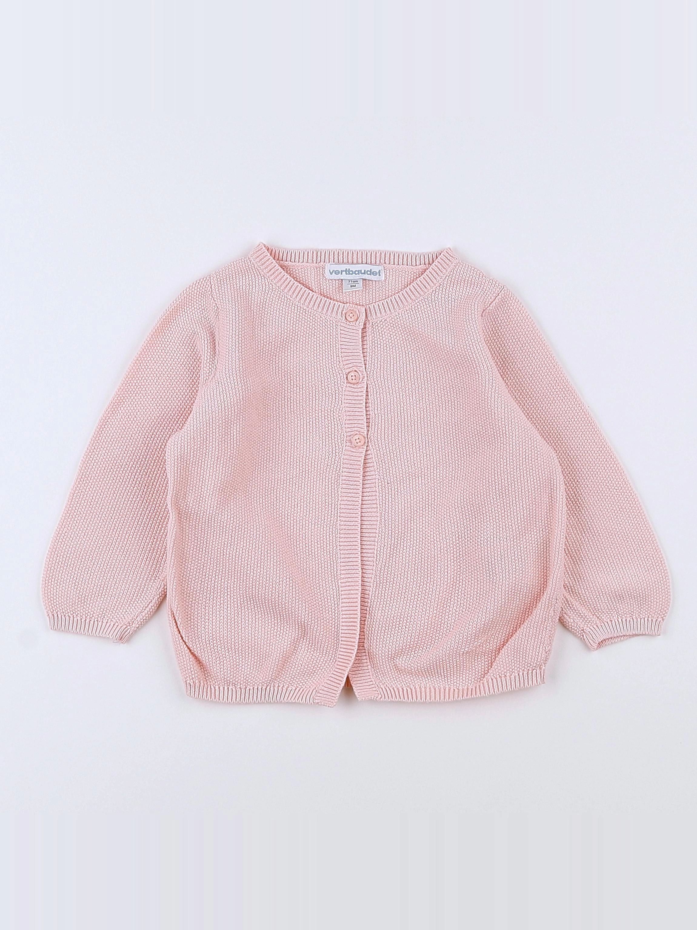 Vertbaudet - gilet rose - 9 mois