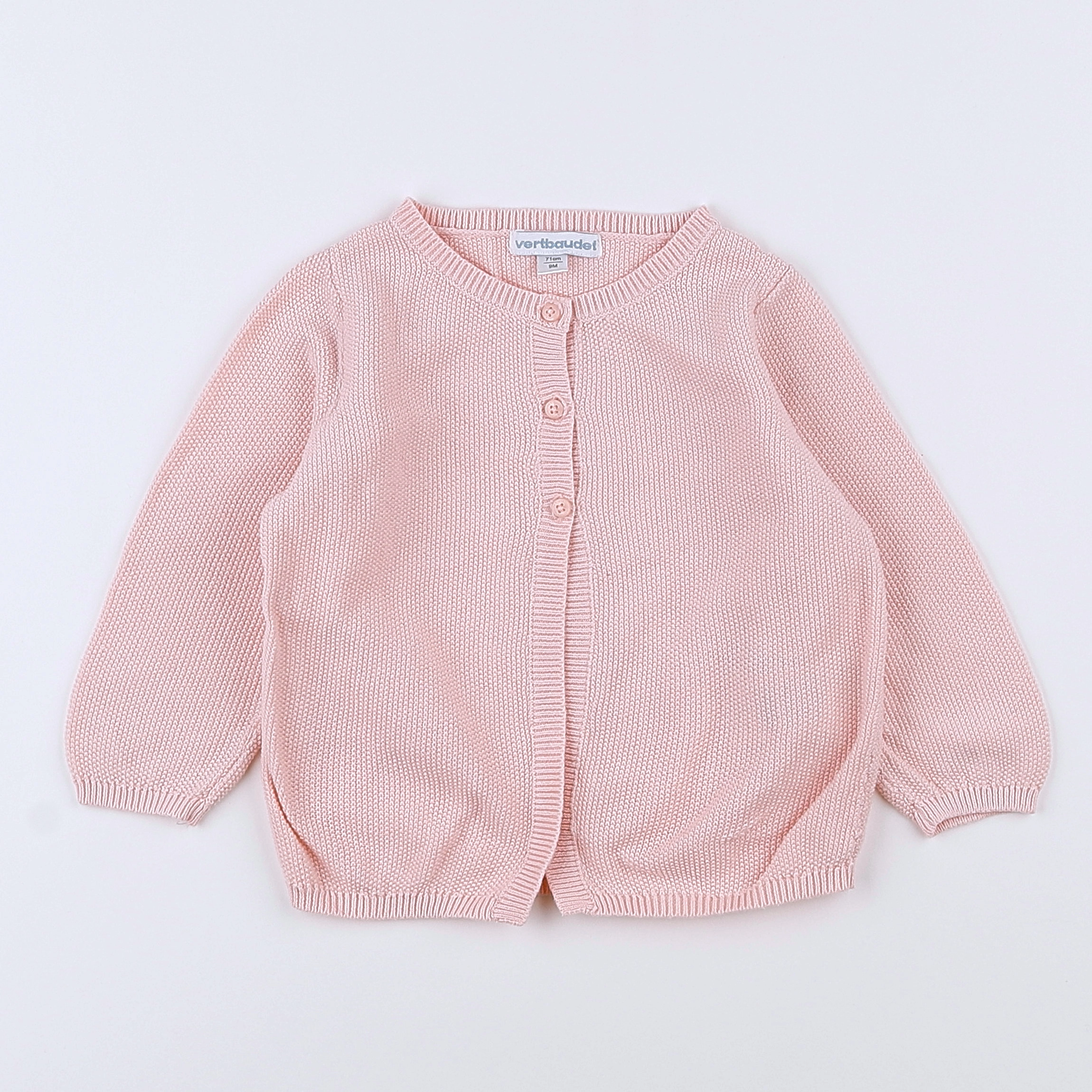 Vertbaudet - gilet rose - 9 mois