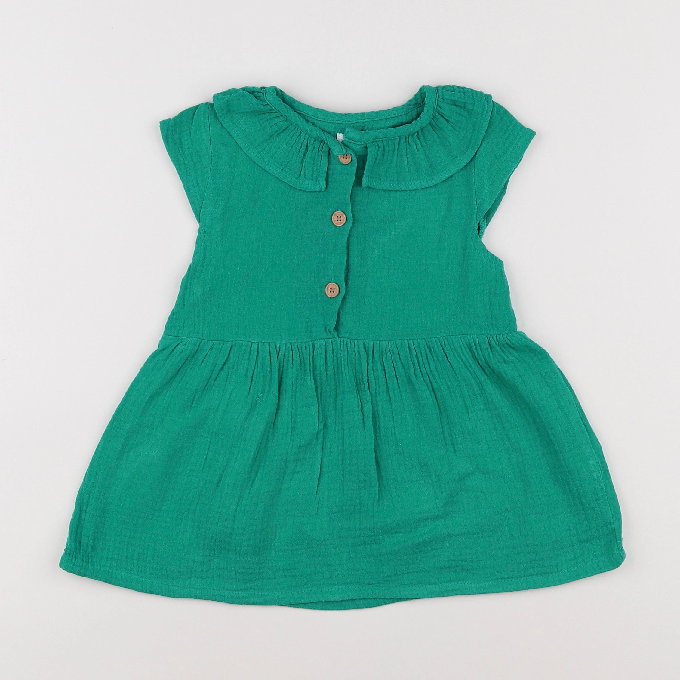 Vertbaudet - robe vert - 18 mois