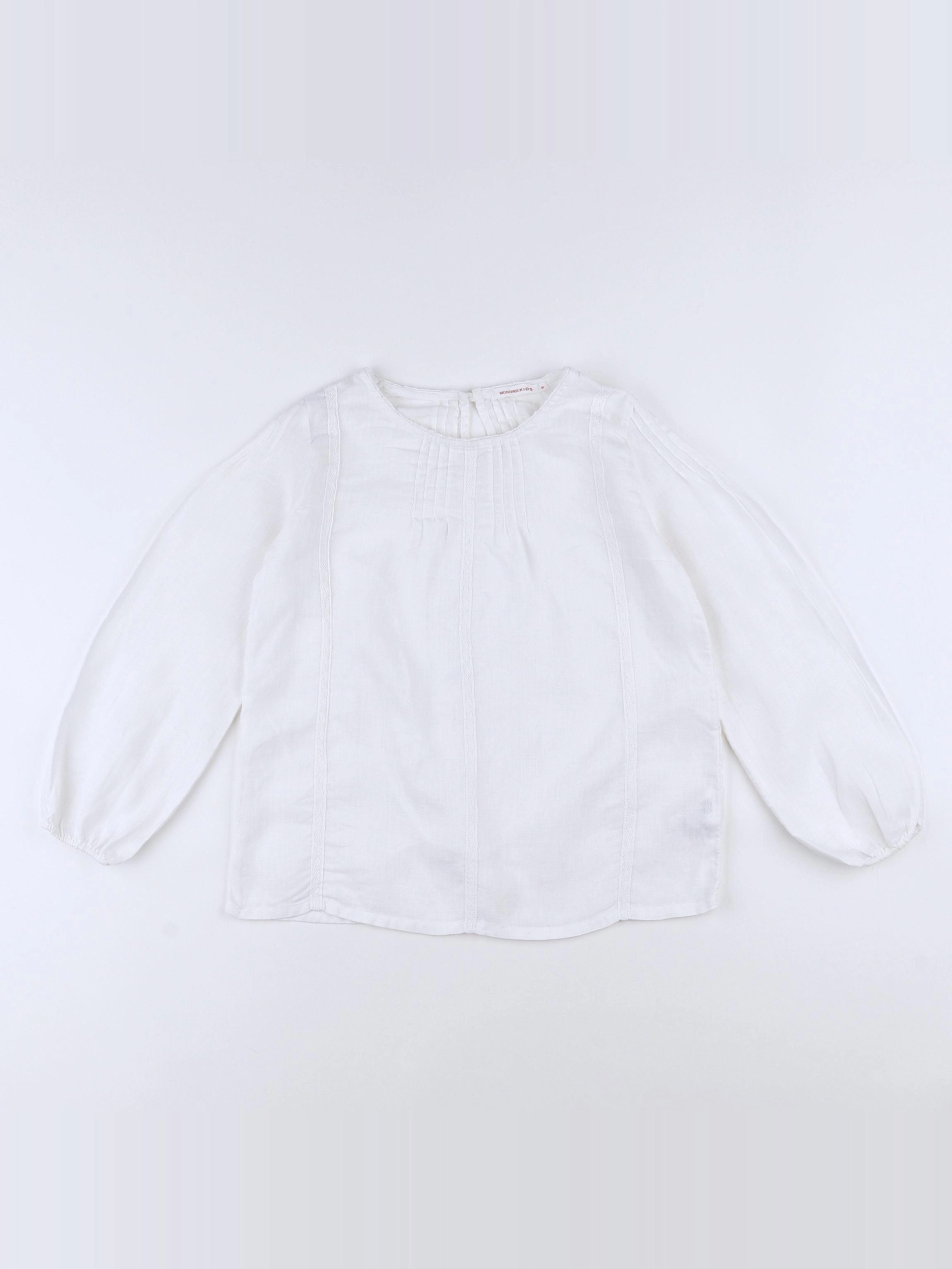 Monoprix - blouse blanc - 8 ans