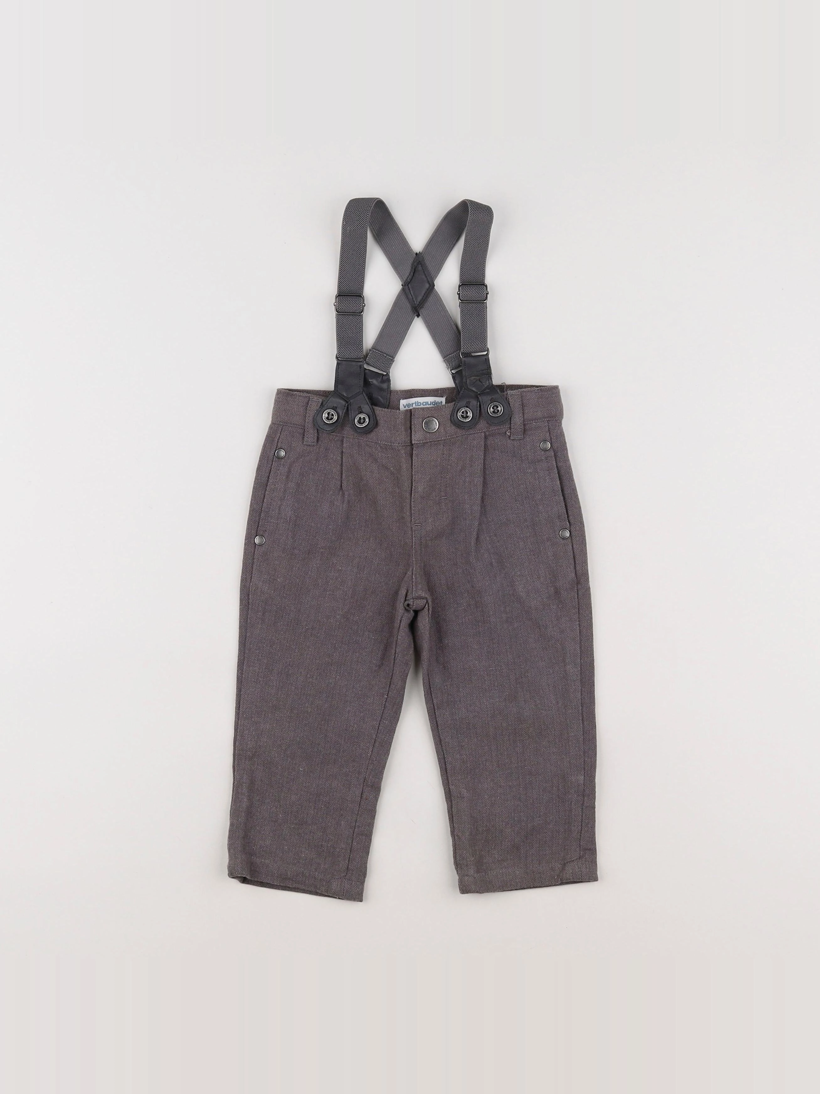 Vertbaudet - pantalon gris - 9 mois
