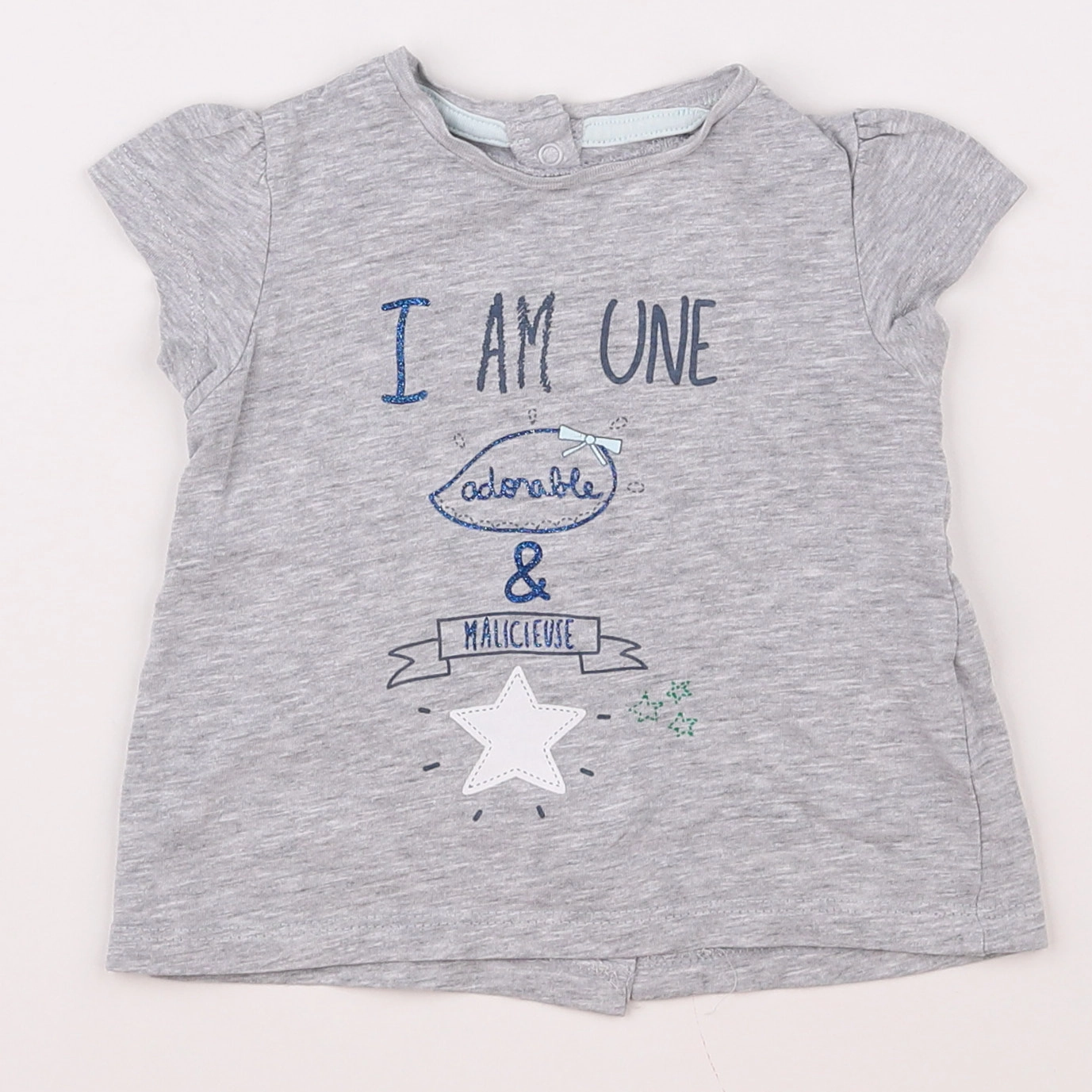 Vertbaudet - tee-shirt gris - 6 mois