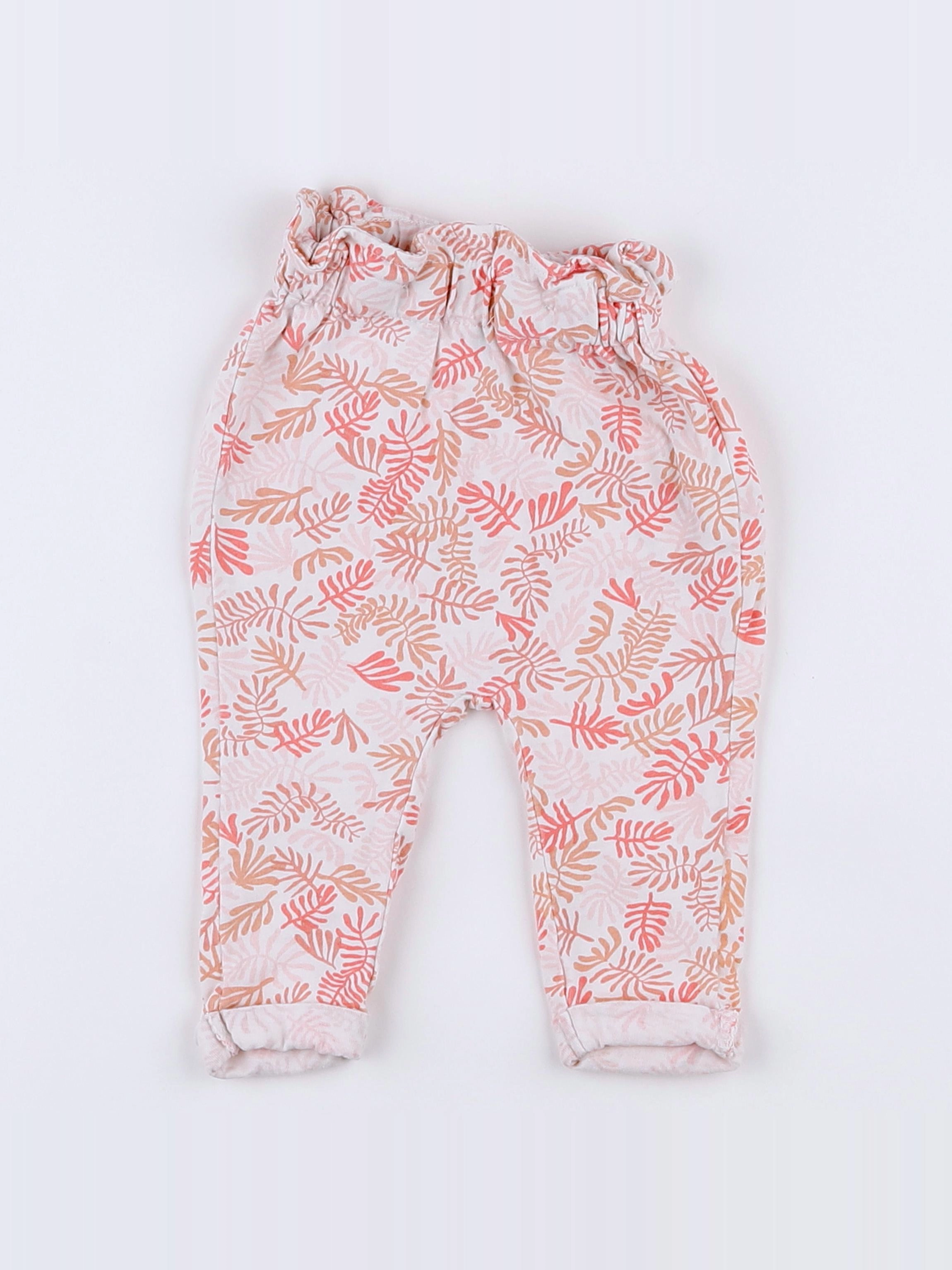 Tape à l'oeil - jogging blanc, rose - 3 mois