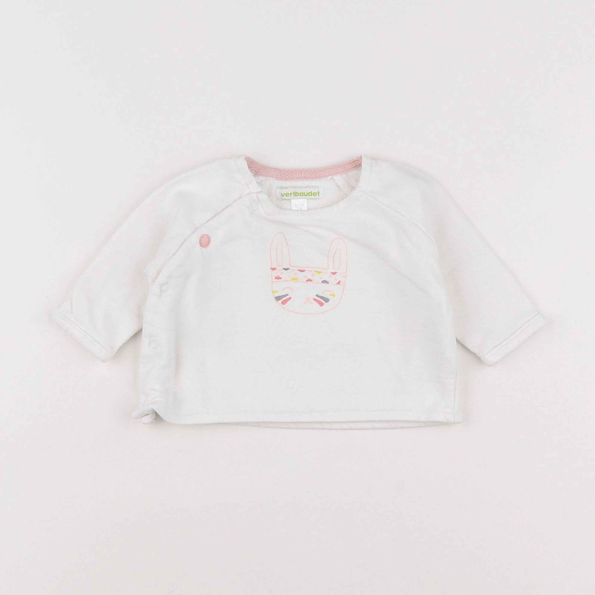 Vertbaudet - sweat blanc - 3 mois
