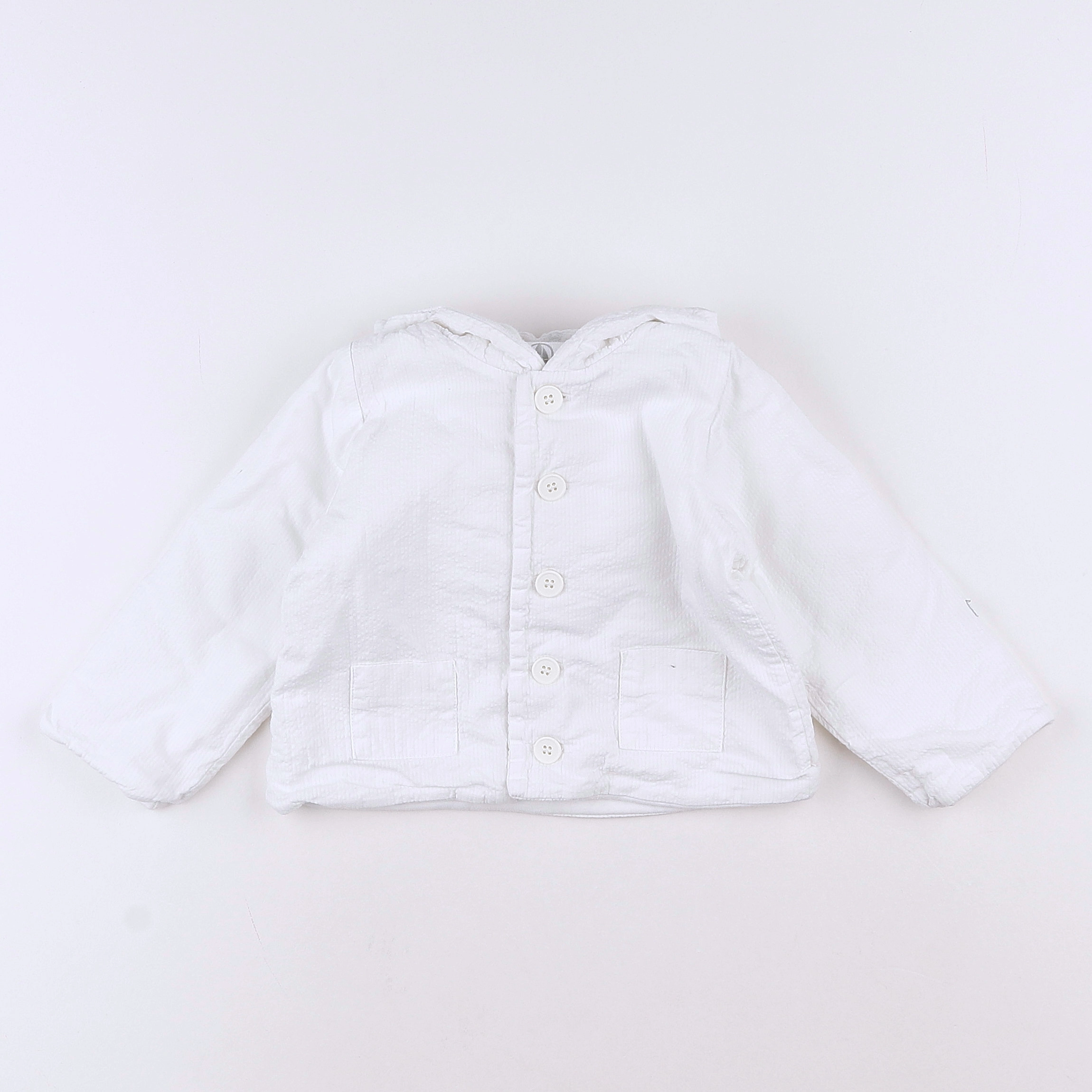 Petit Bateau - veste blanc - 12 mois