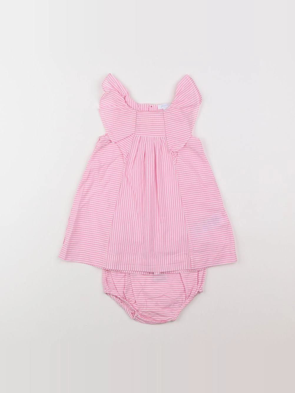 Jacadi - robe blanc, rose - 12 mois