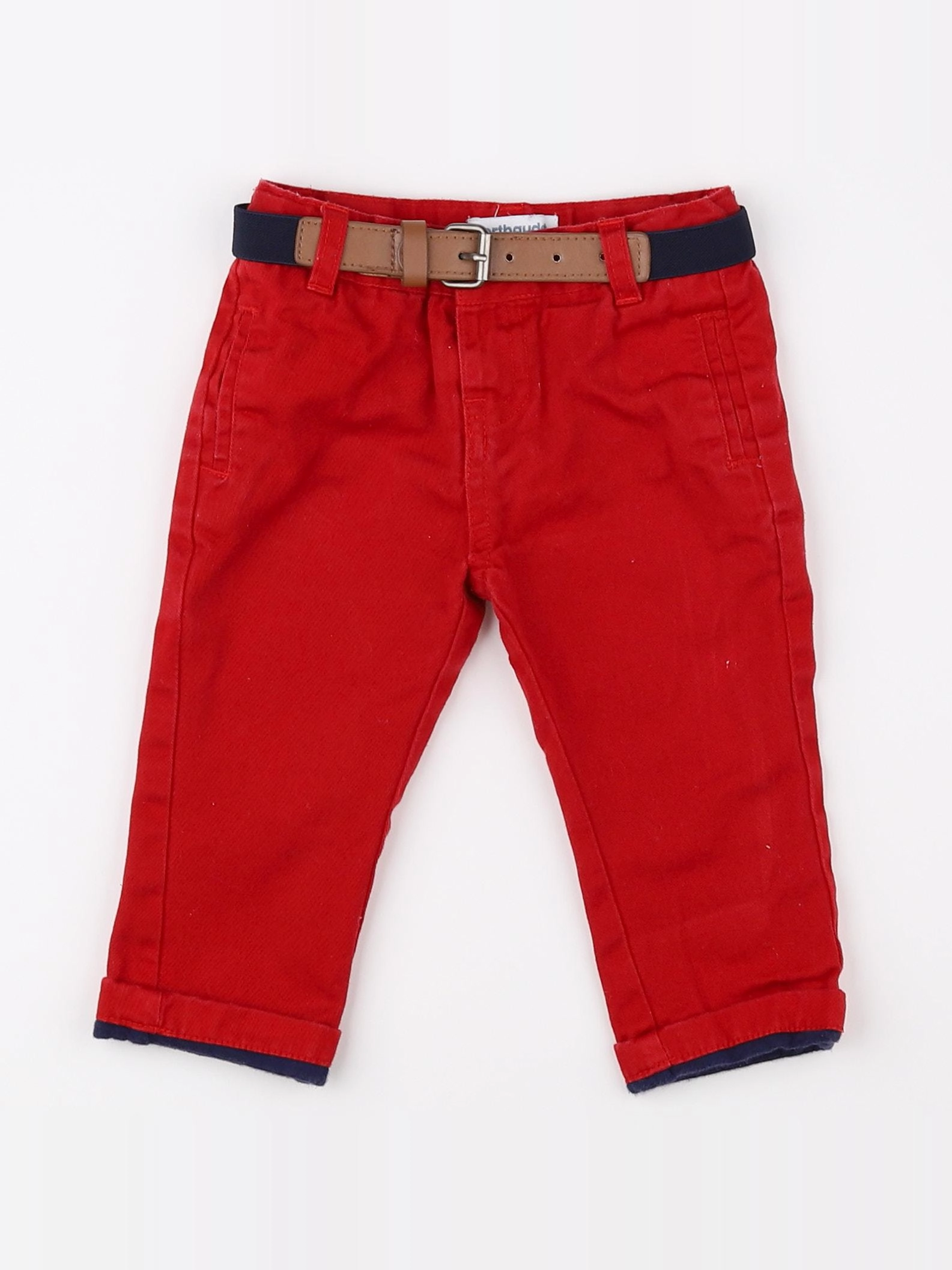 Vertbaudet - pantalon rouge - 9 mois