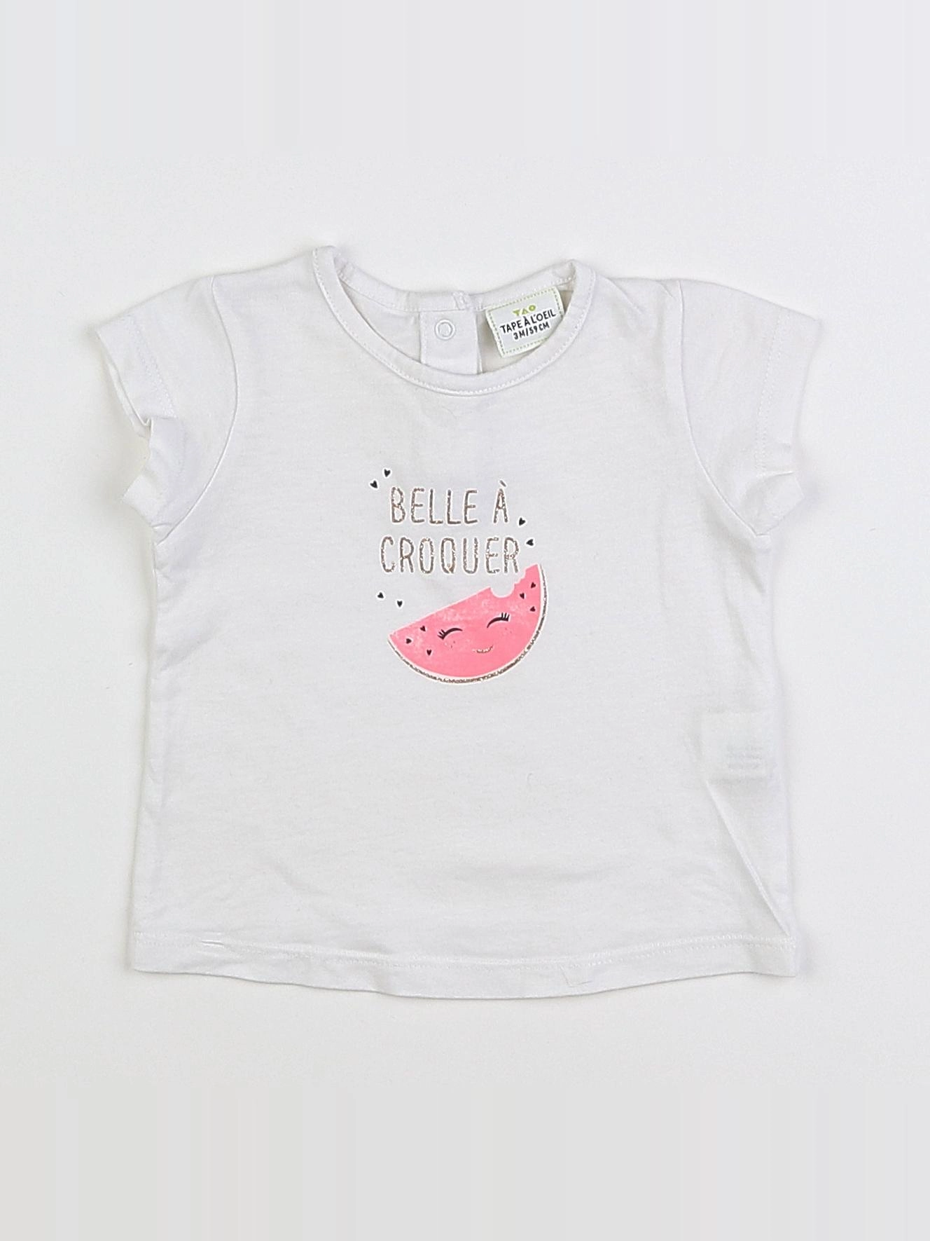 Tape à l'oeil - tee-shirt blanc, or - 3 mois