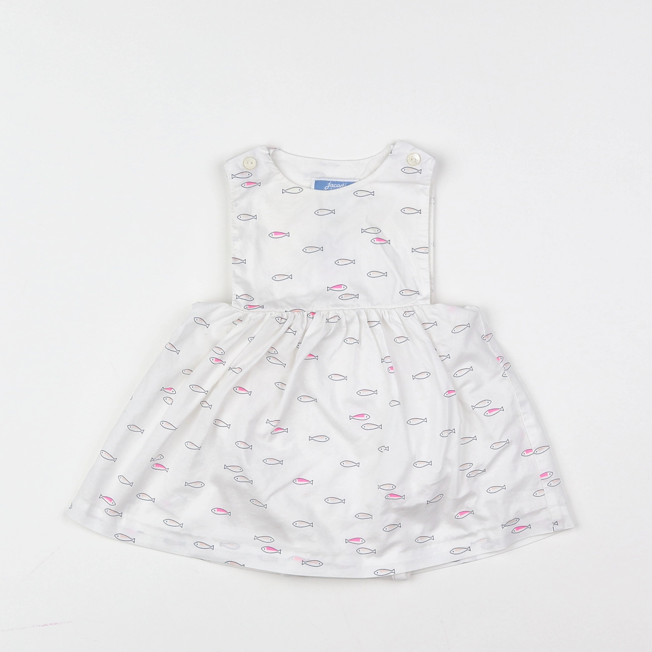 Jacadi - robe blanc, rose - 6 mois