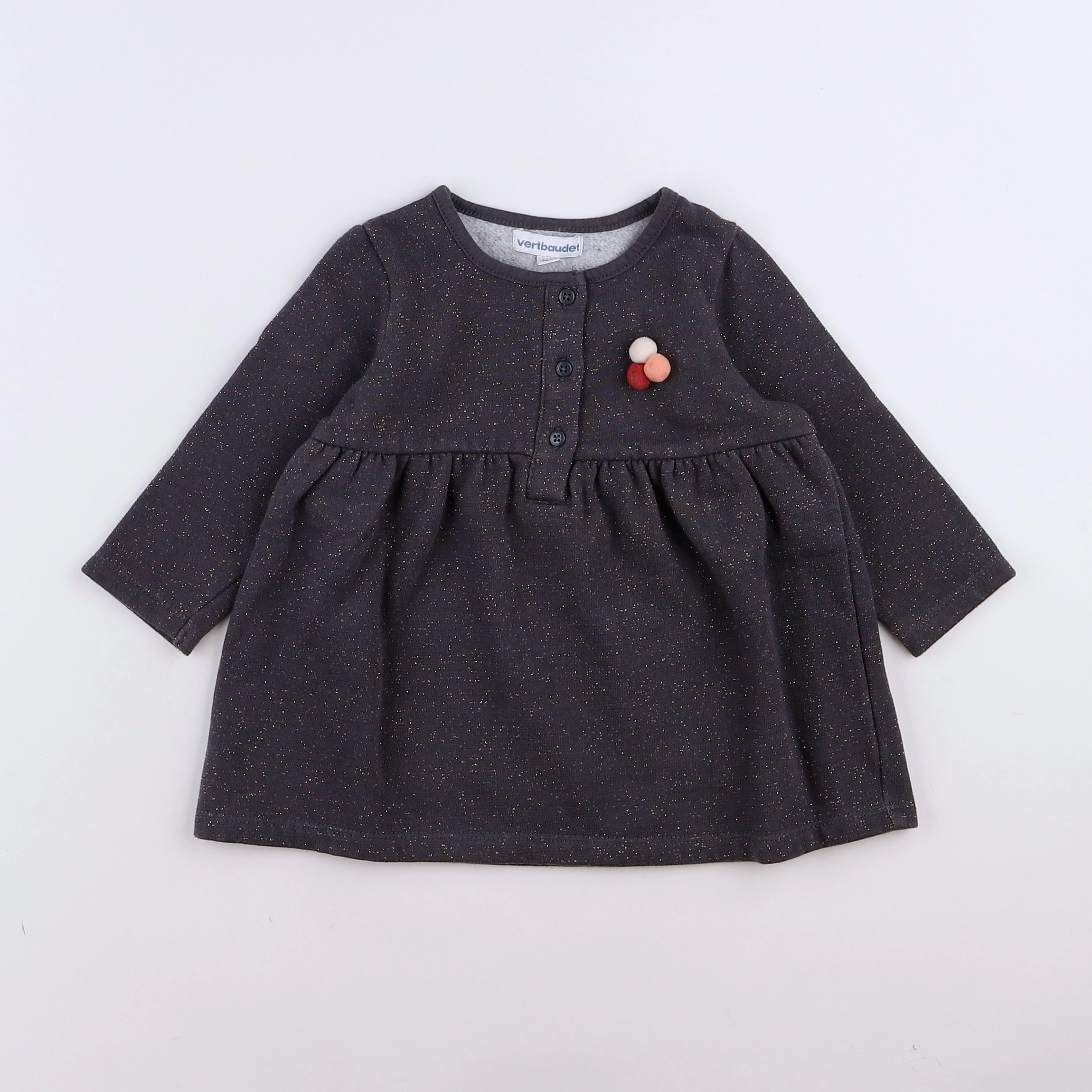 Vertbaudet - robe gris - 12 mois
