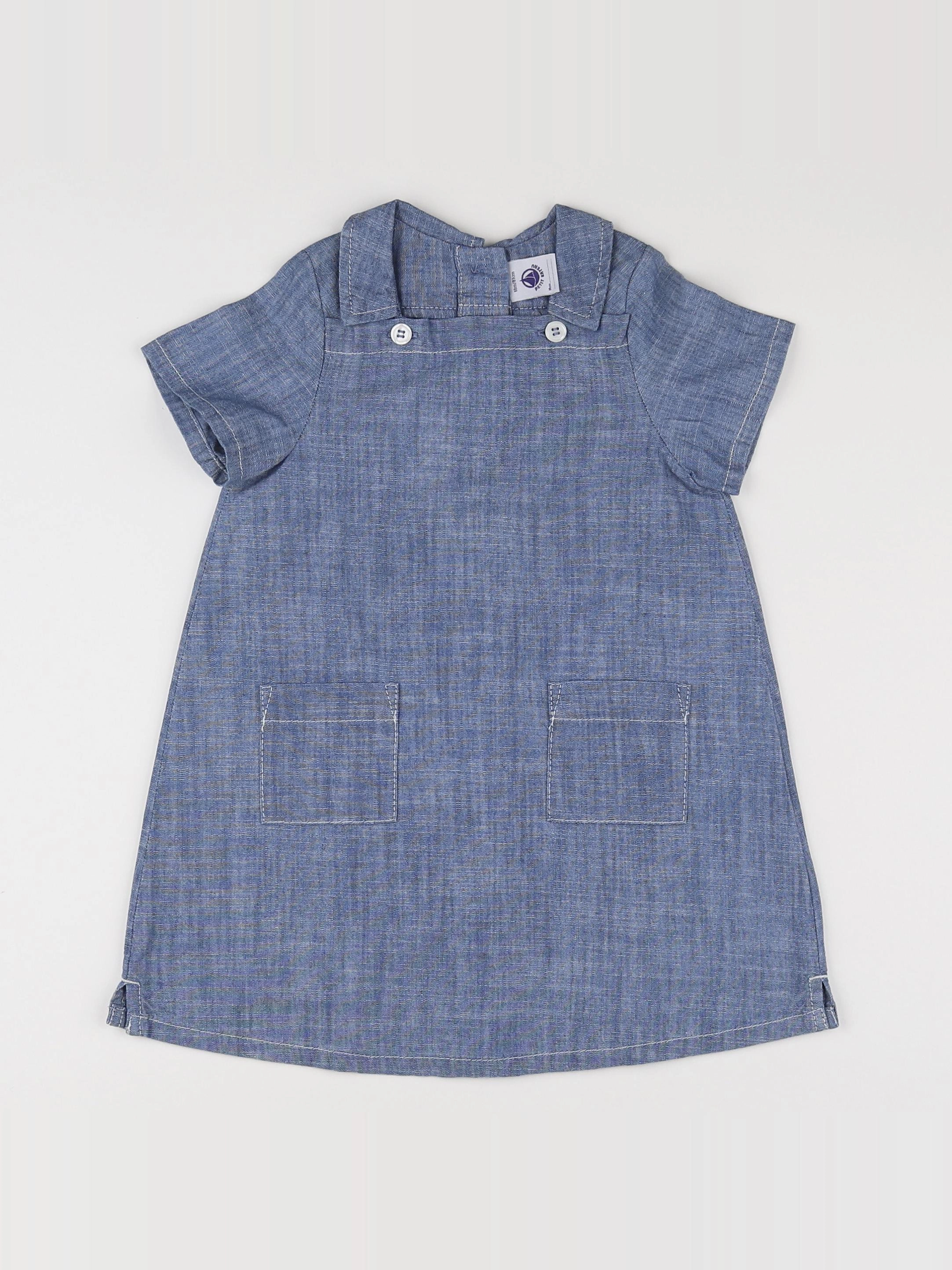 Petit Bateau - robe bleu - 18 mois