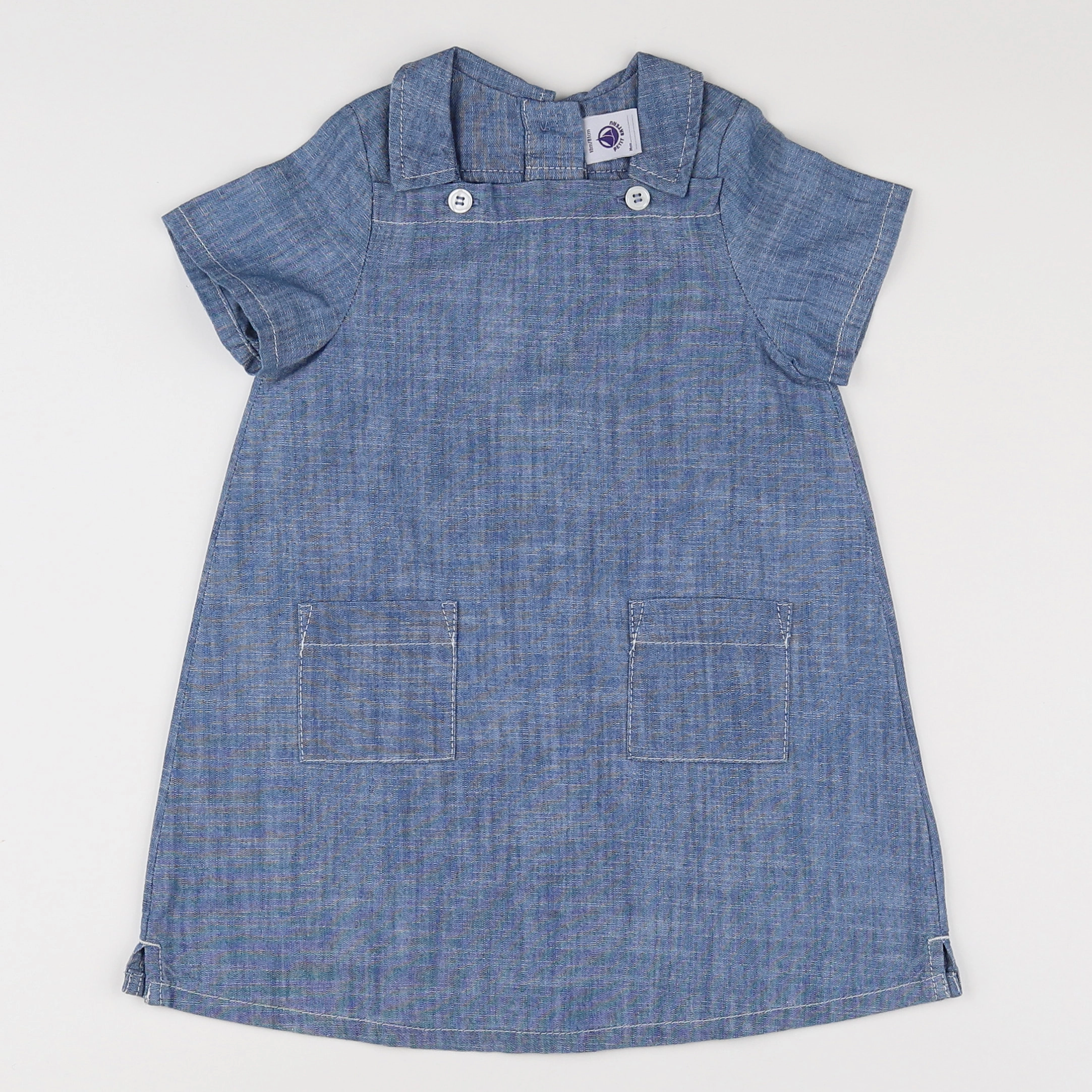 Petit Bateau - robe bleu - 18 mois