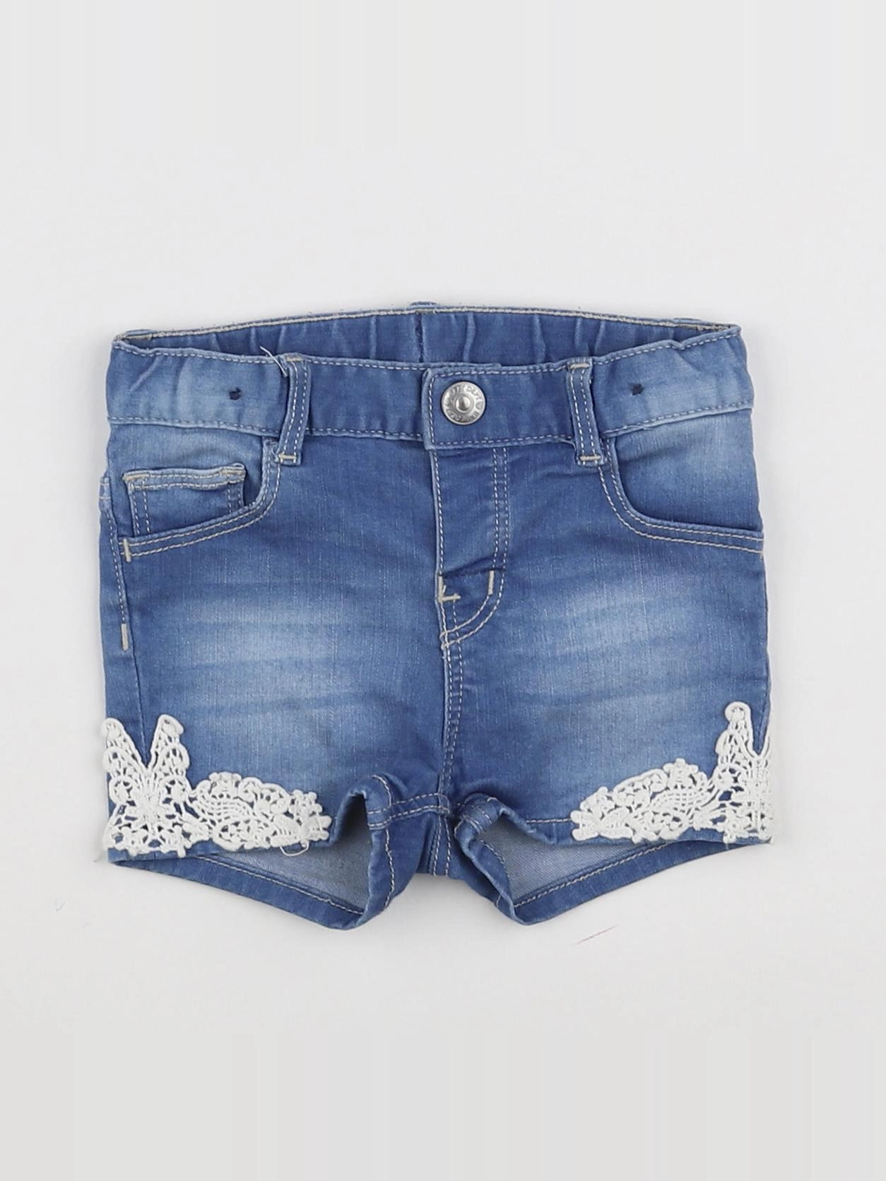 H&M - short bleu - 6/9 mois