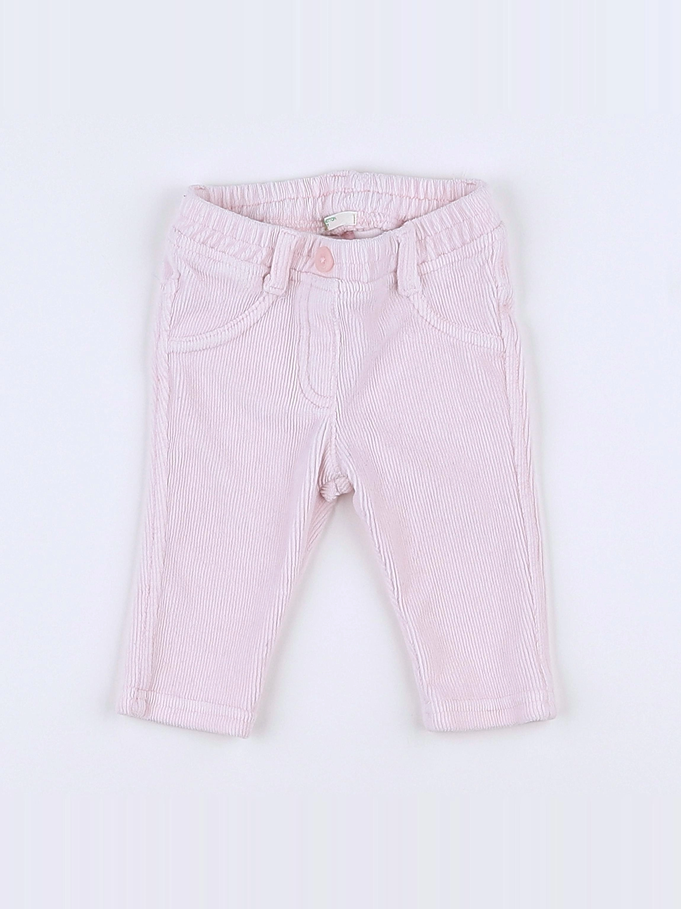 Benetton - pantalon rose - 3/6 mois