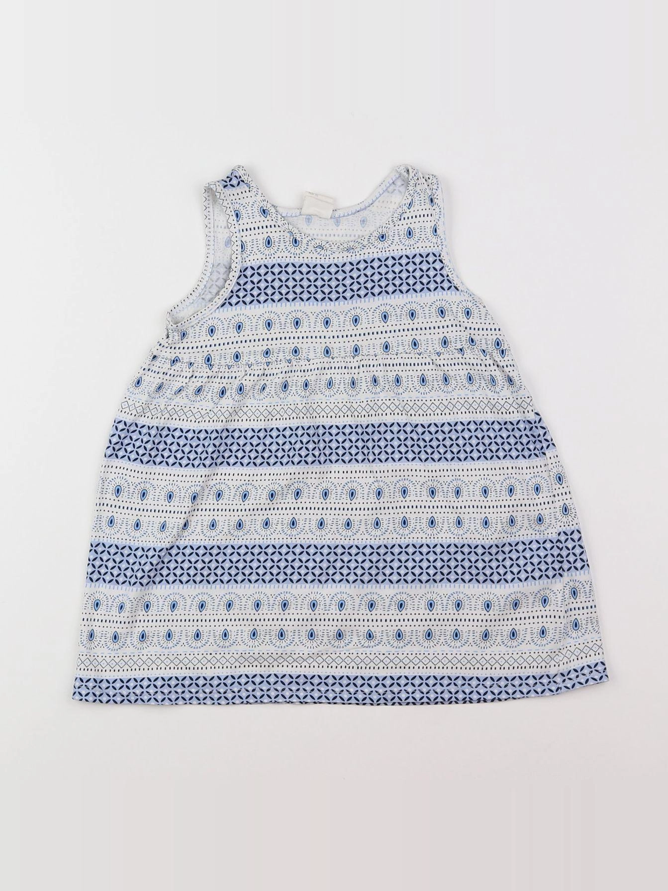 H&M - robe blanc, bleu - 12/18 mois