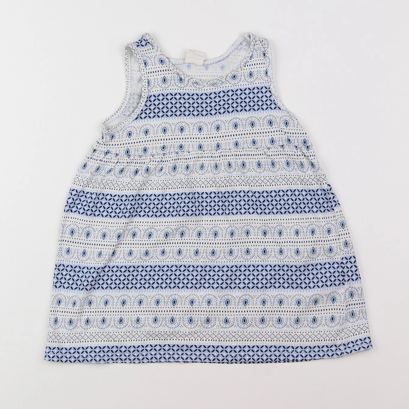 H&M - robe blanc, bleu - 12/18 mois