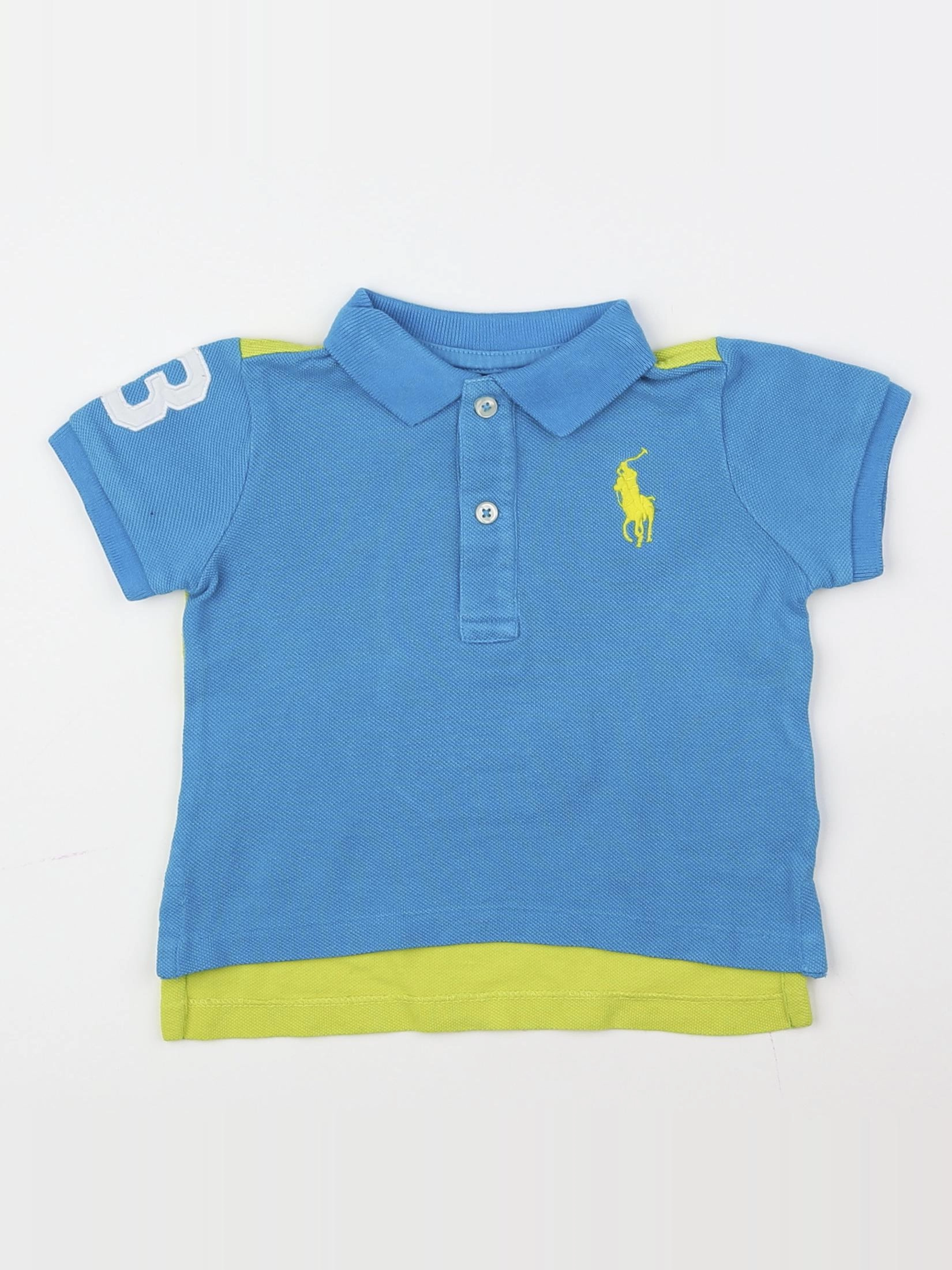 Ralph Lauren - polo bleu, jaune - 6 mois