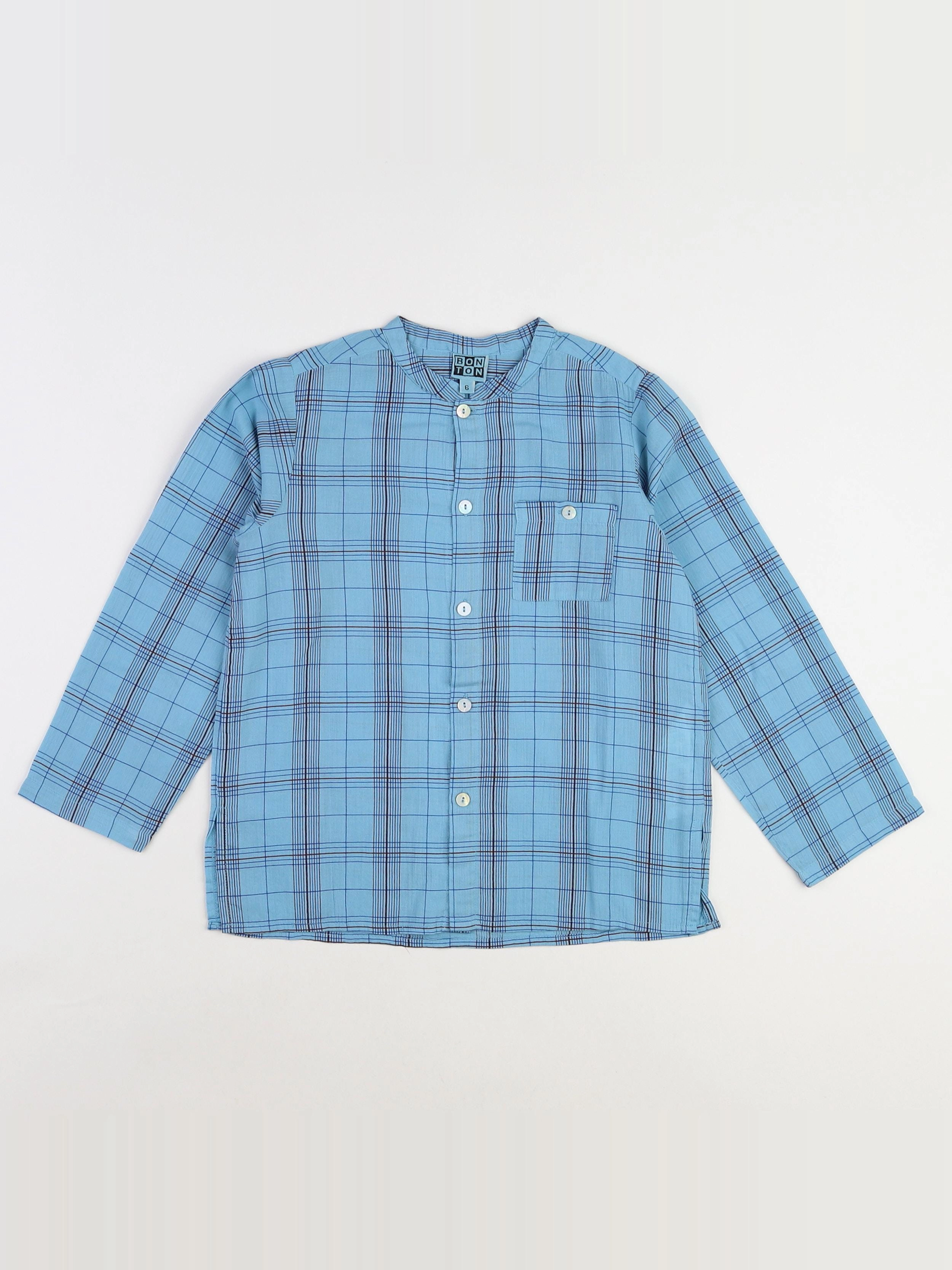 Bonton - chemise bleu, rouge - 6 ans