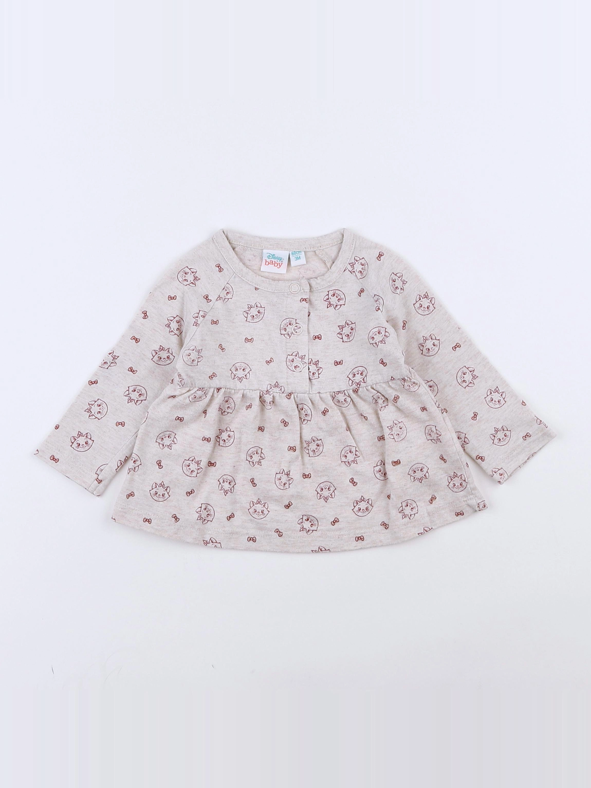 Vertbaudet - tee-shirt beige - 3 mois