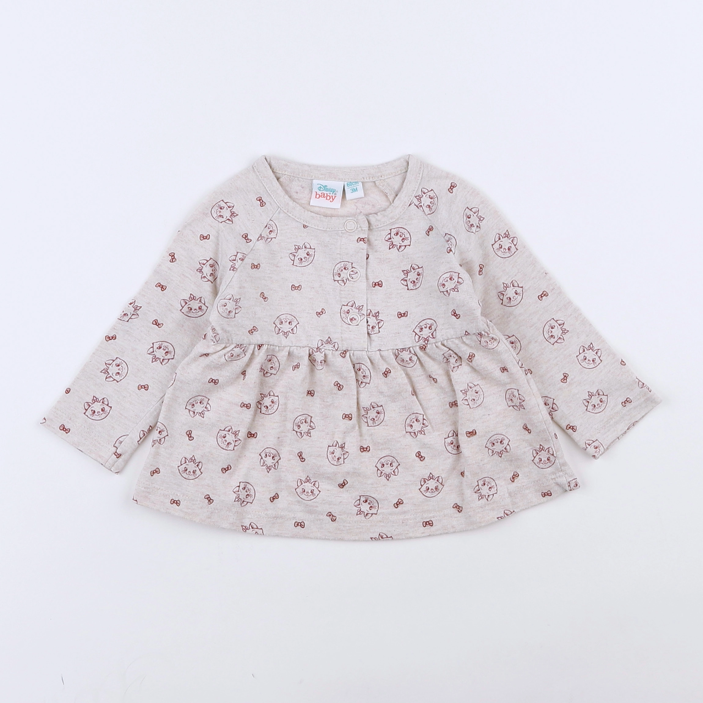 Vertbaudet - tee-shirt beige - 3 mois