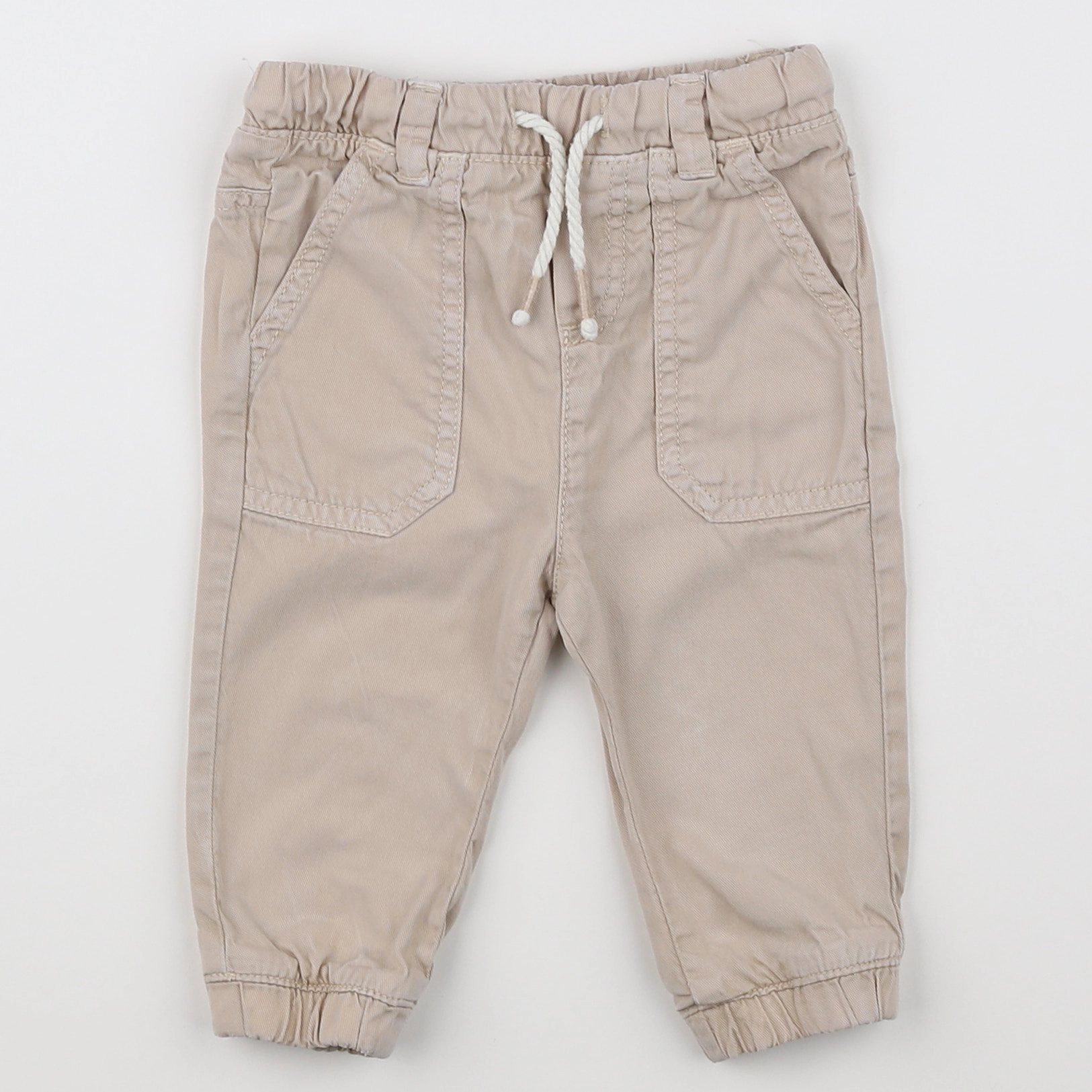 Vertbaudet - pantalon beige - 9 mois