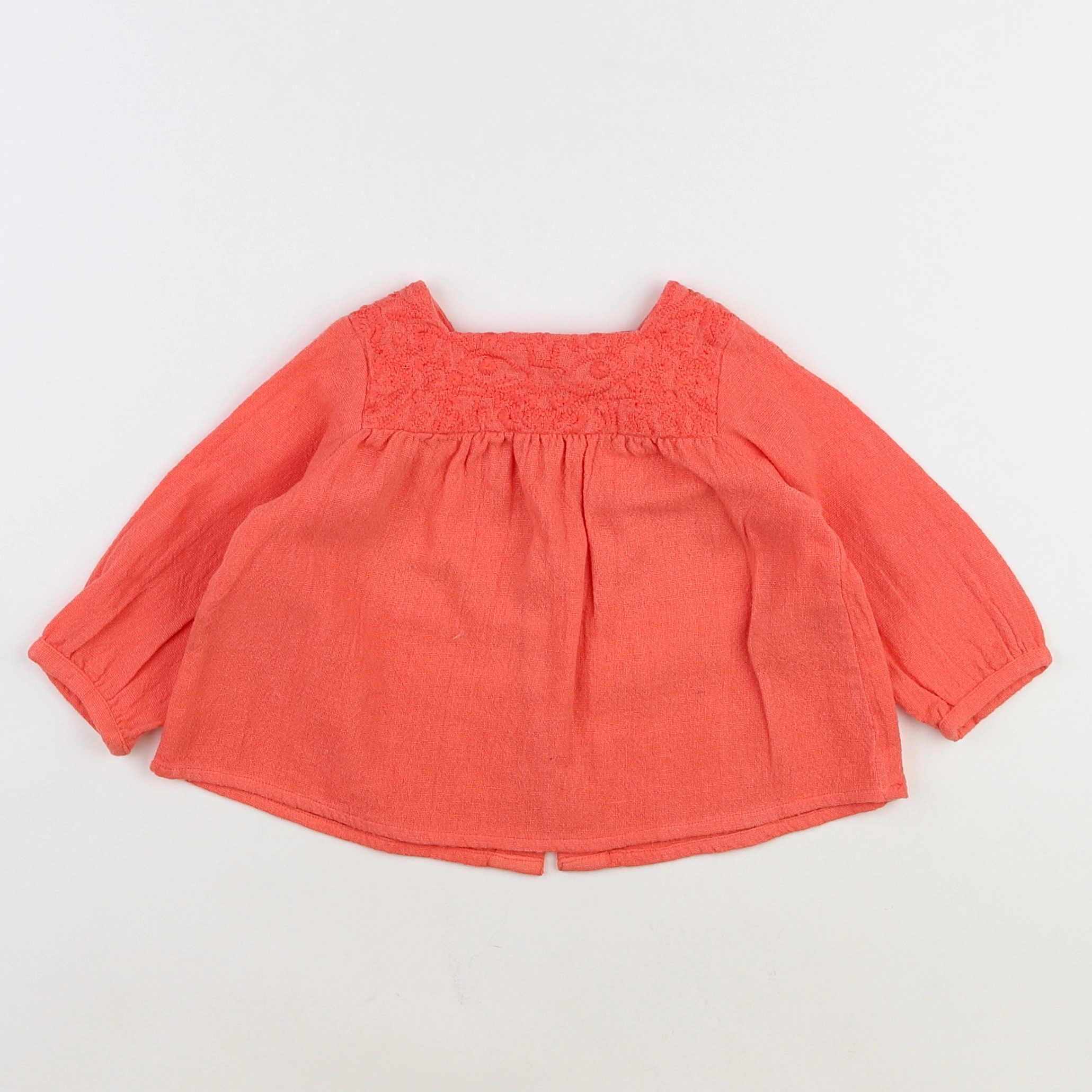 Bonton - blouse orange - 12 mois