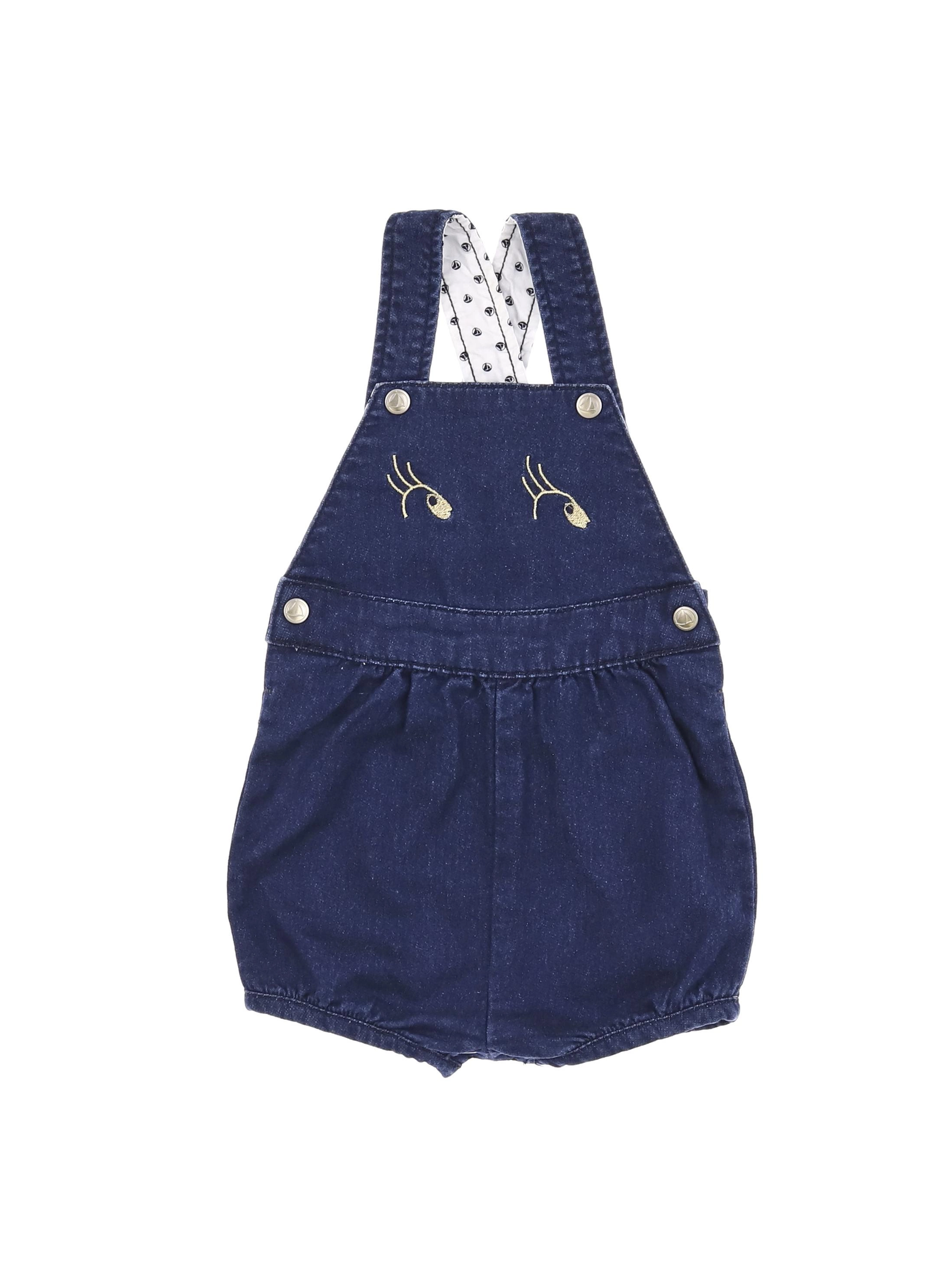 Petit Bateau - salopette bleu - 3 mois