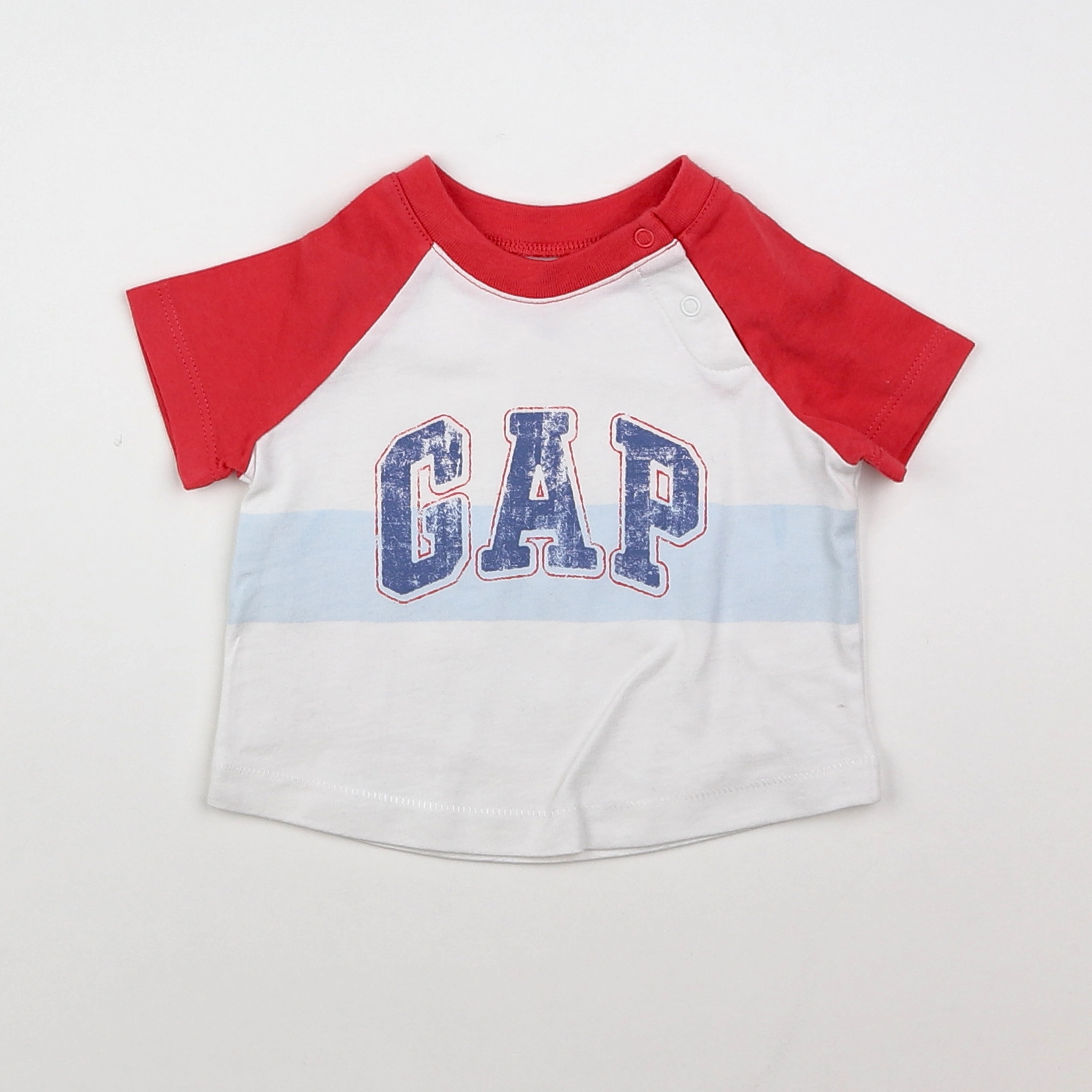 GAP - tee-shirt bleu, rouge - 0/3 mois