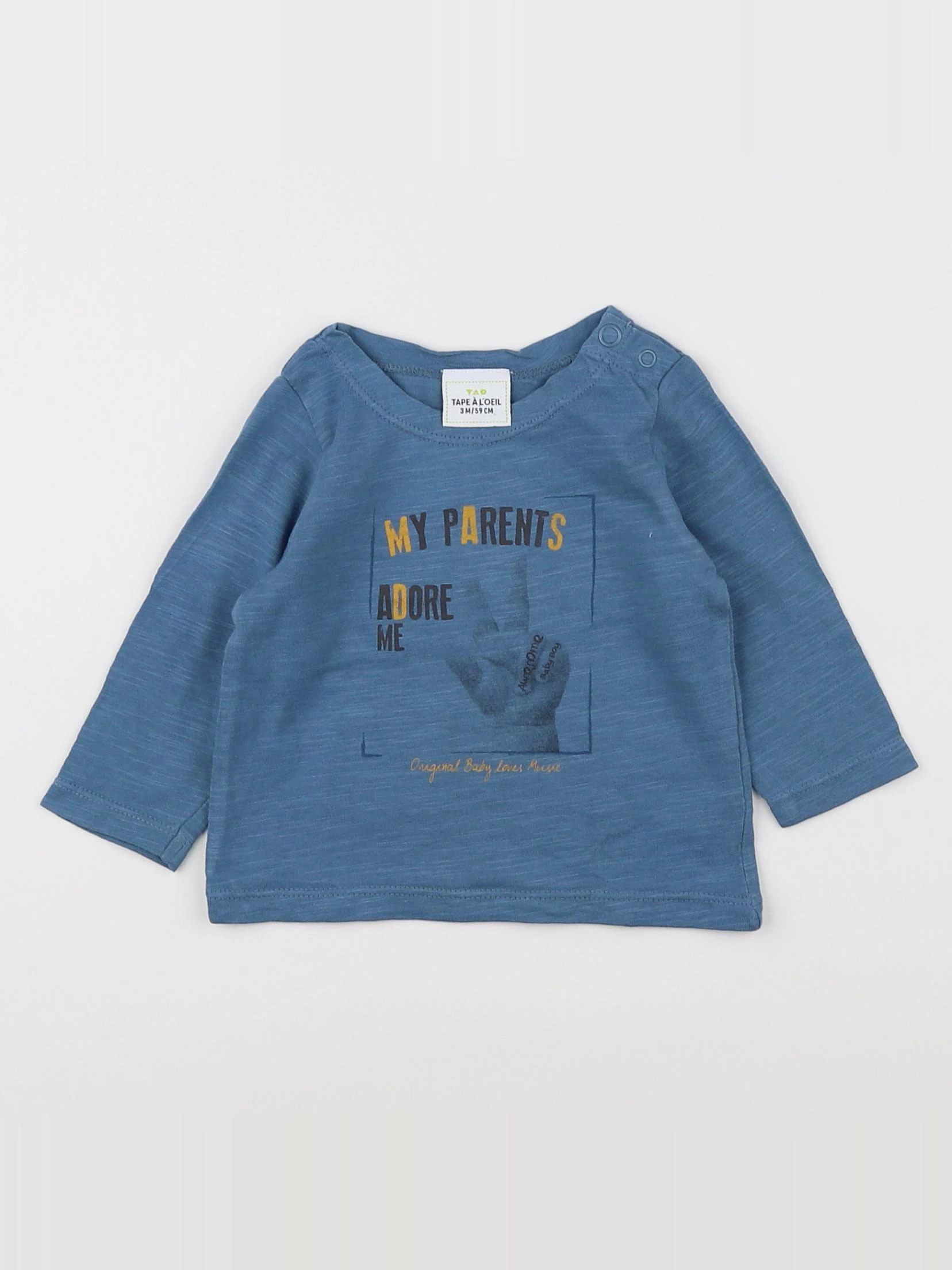 Tape à l'oeil - tee-shirt bleu - 3 mois