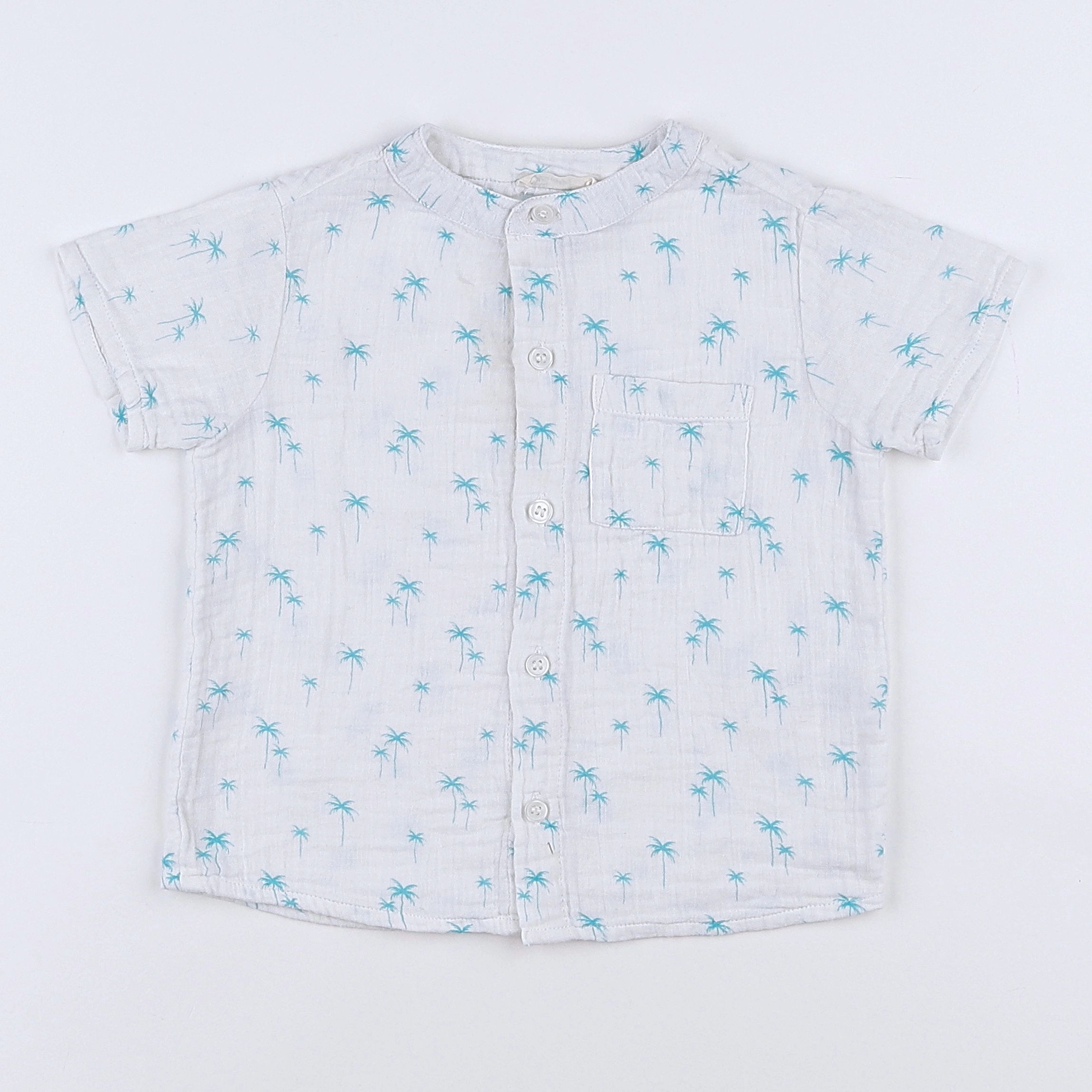 Little Cigogne - chemise blanc, bleu - 12 mois
